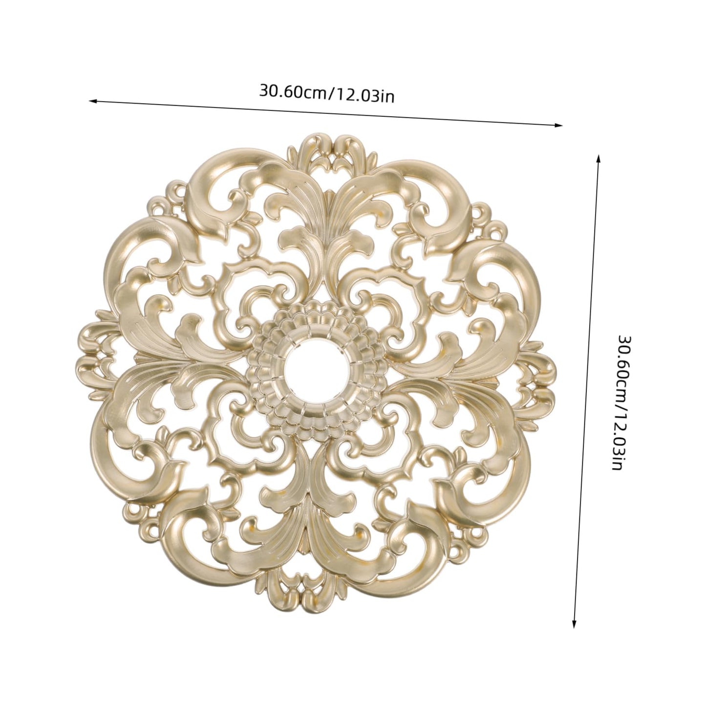 GRIRIW Living Room Chandelier Ceiling Lamp Flower Ceiling Light Plastic Carving Decorative Medallion European Style Light Decoration Medallion