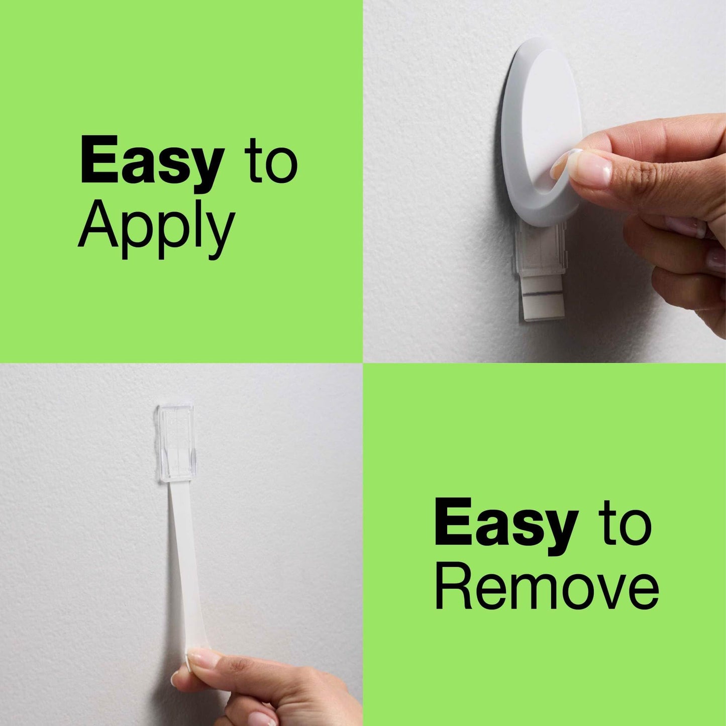 FrogTape reMOVEables Heavy Duty Wall Hooks - 8 Hooks and 12 Strips - Holds up to 3 lbs - No Damage - Easy to Remove & Reuse - Medium Wall Hook with Adhesive Strips - White (Pack of 8)