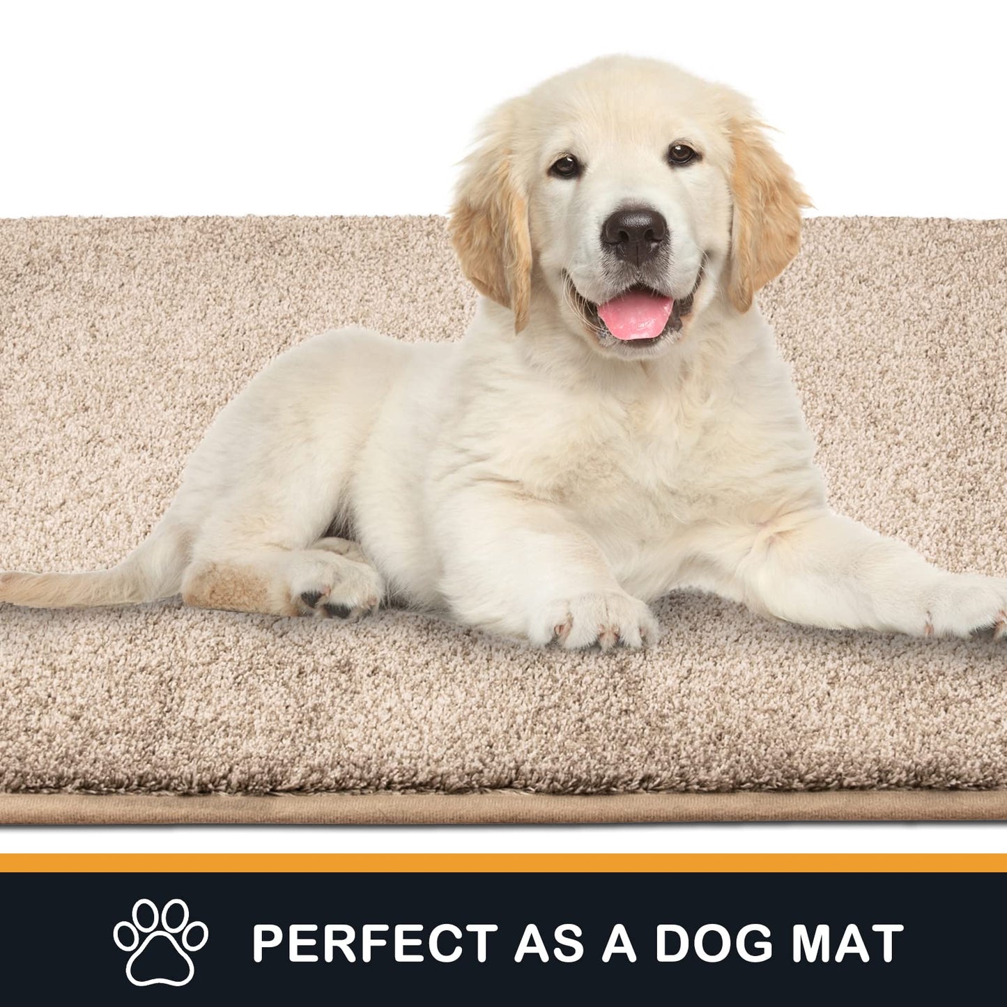 PURRUGS Dirt Trapping Door Mat 24" x 35.5", Non-Slip Machine Washable Entryway Rug, Dog Doormat, Indoor Front Door Mat, Super Absorbent Entry Rug for Muddy Shoes & Paws, Taupe