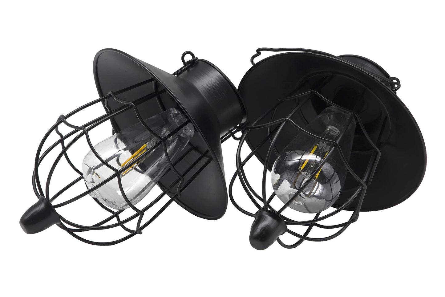 YAKii 2 Pack Solar Lantern Hanging Waterproof Outdoor Metal Solar Lamp with Warm White Light Decorate for Yard Garden Pathway Patio Porch Decor (Black)