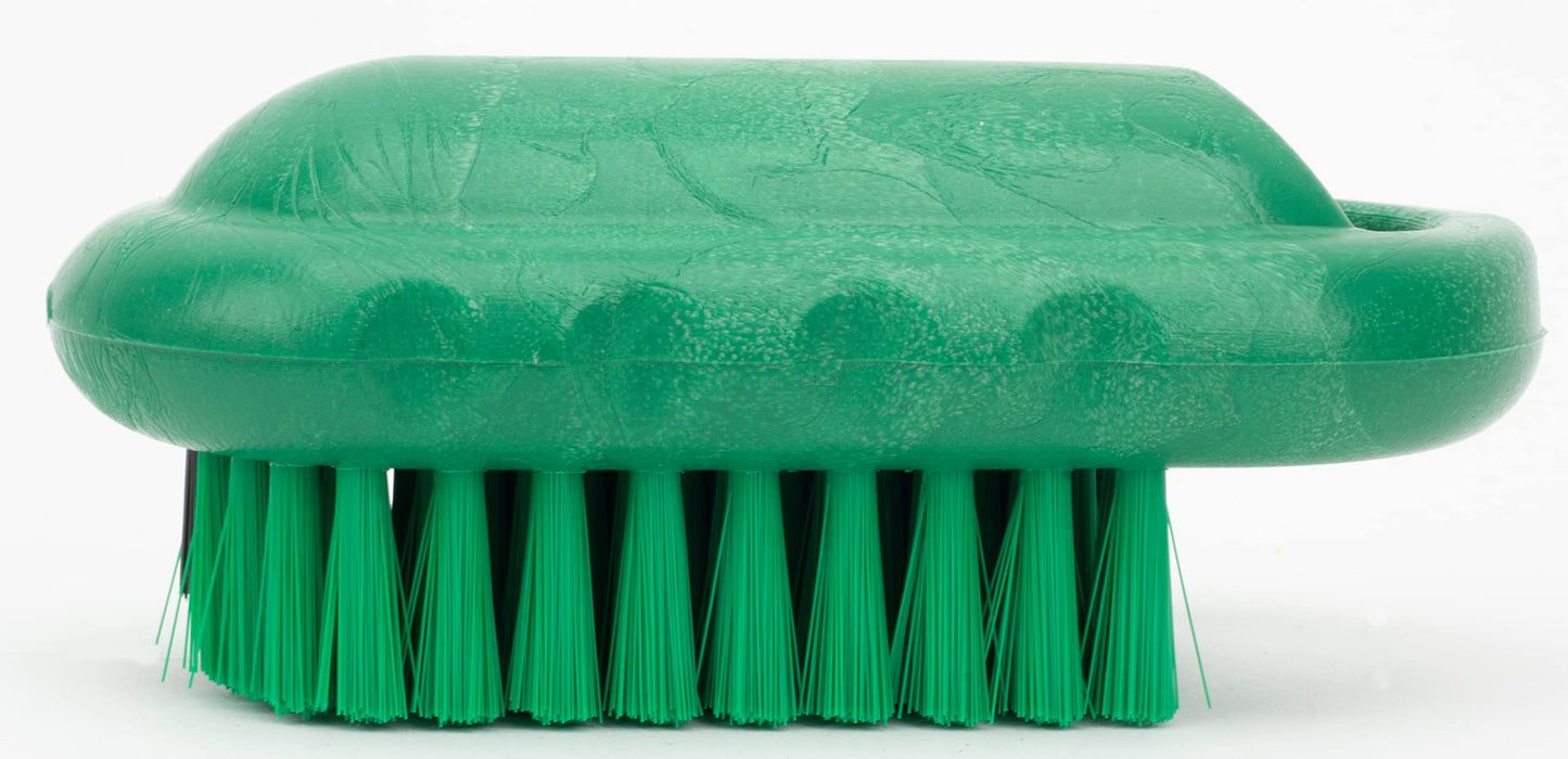 SPARTA 5 Inch Hand and Nail Brush with Stiff Center Bristles, Soft Outer Bristles, Larger Polypropylene Body, Color Coded Scrub Brush for Commercial Foodservice Use, Green