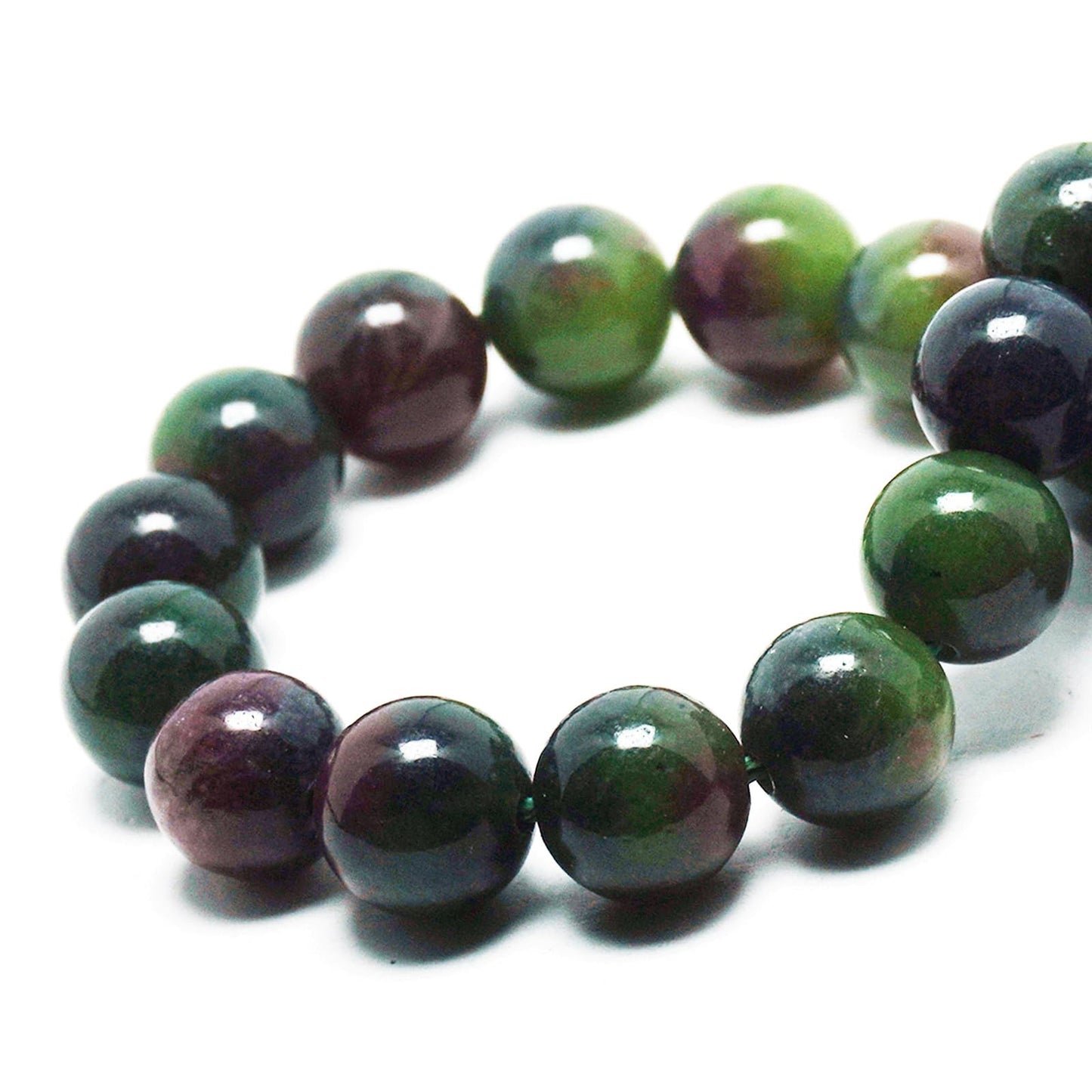 DIQIO Jade Stone Beads for Jewelry Making - 6mm Gemstone Round Loose Beads for Bracelets(58-60pcs, Red-Green Gemstone)