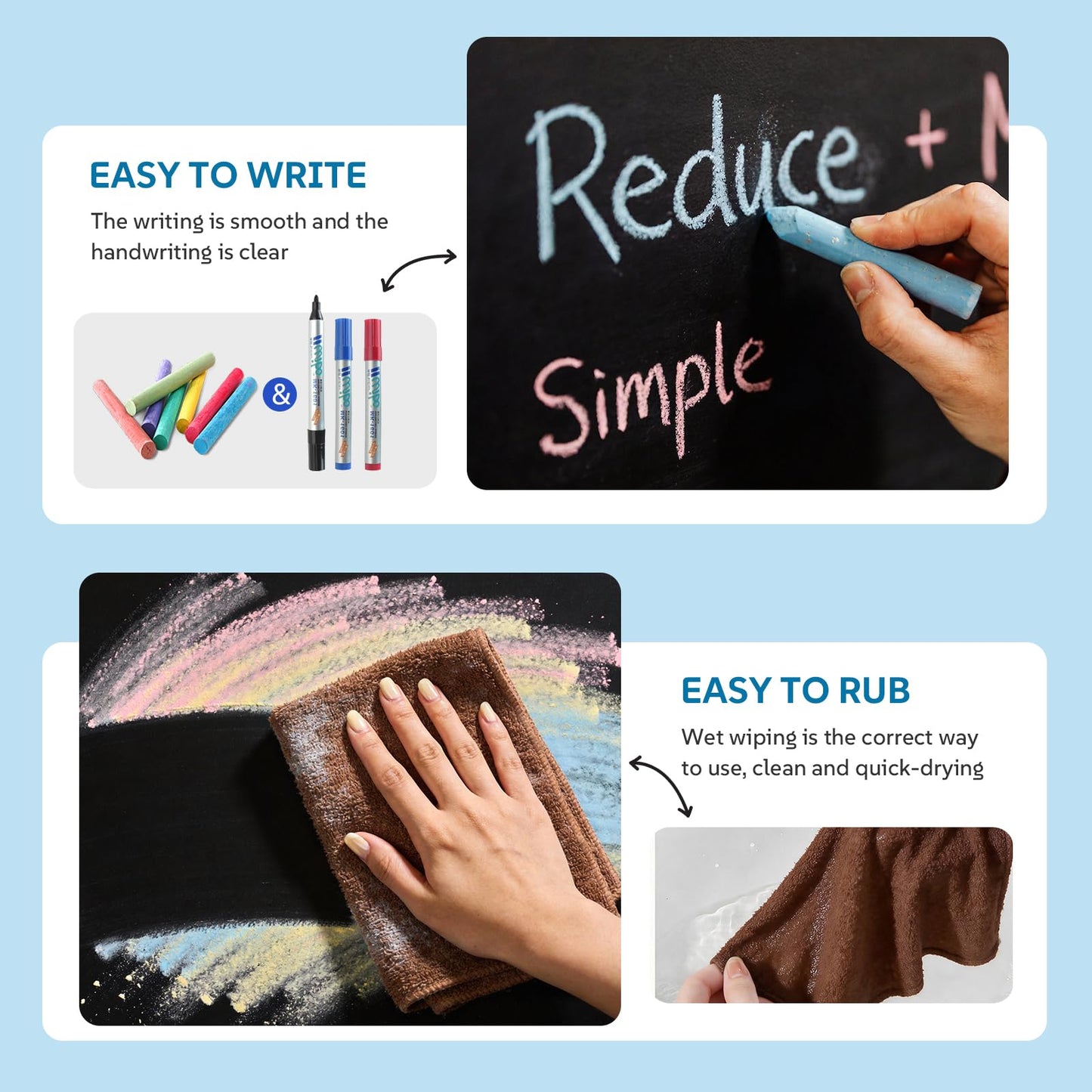 Extra Large Chalkboard Paper Roll Peel and Stick Chalk Board Wallpaper(+5 Chalks) Chalk Paint Contact Paper Blackboard