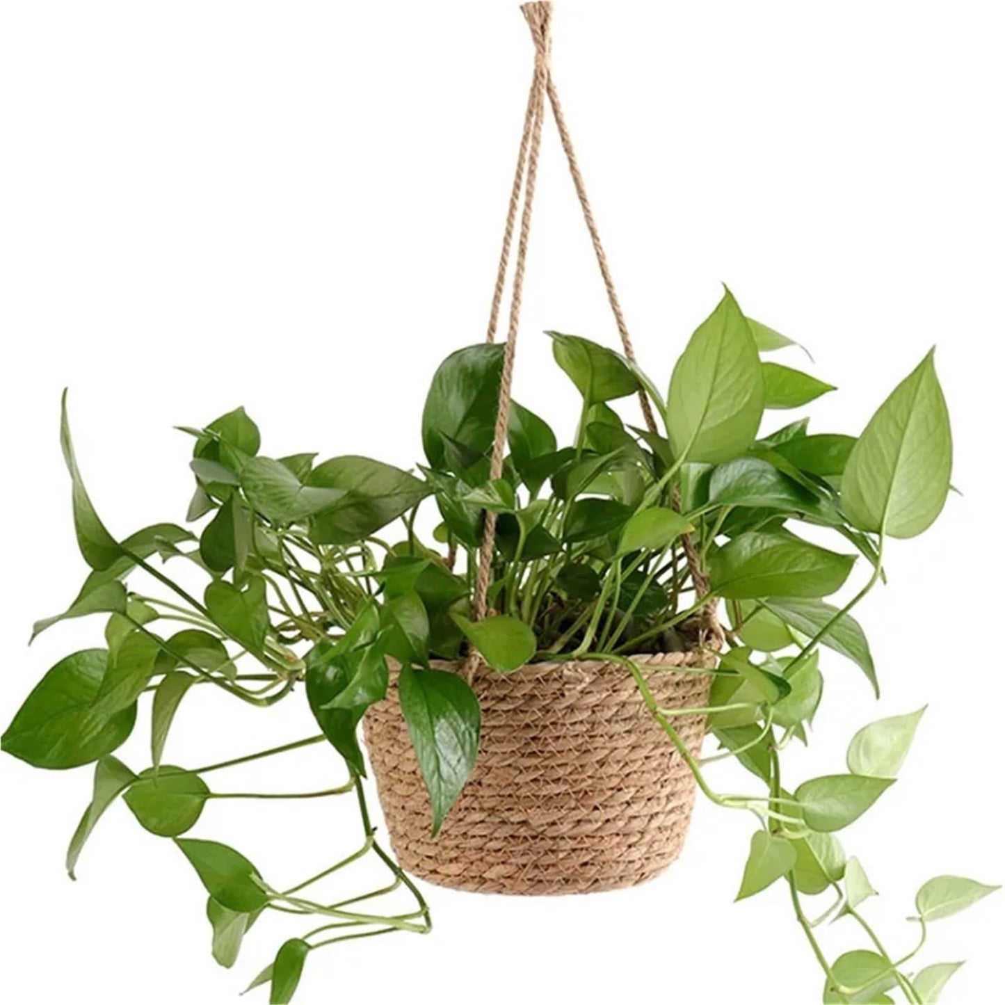 Xuvwbac Garden Hanging Planter Macrame Plant Storage Basket Jute Rope Woven Indoor Outdoor Flower Pot Holder(Color2)