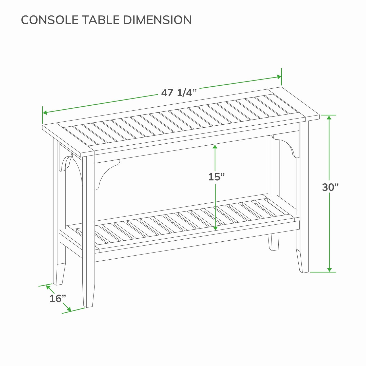 Cambridge Casual Auburn Solid Teak Wood Outdoor Console Table – Narrow Garden Table with Bottom Shelf for Patio, Deck, or Poolside – Premium Weather-Resistant