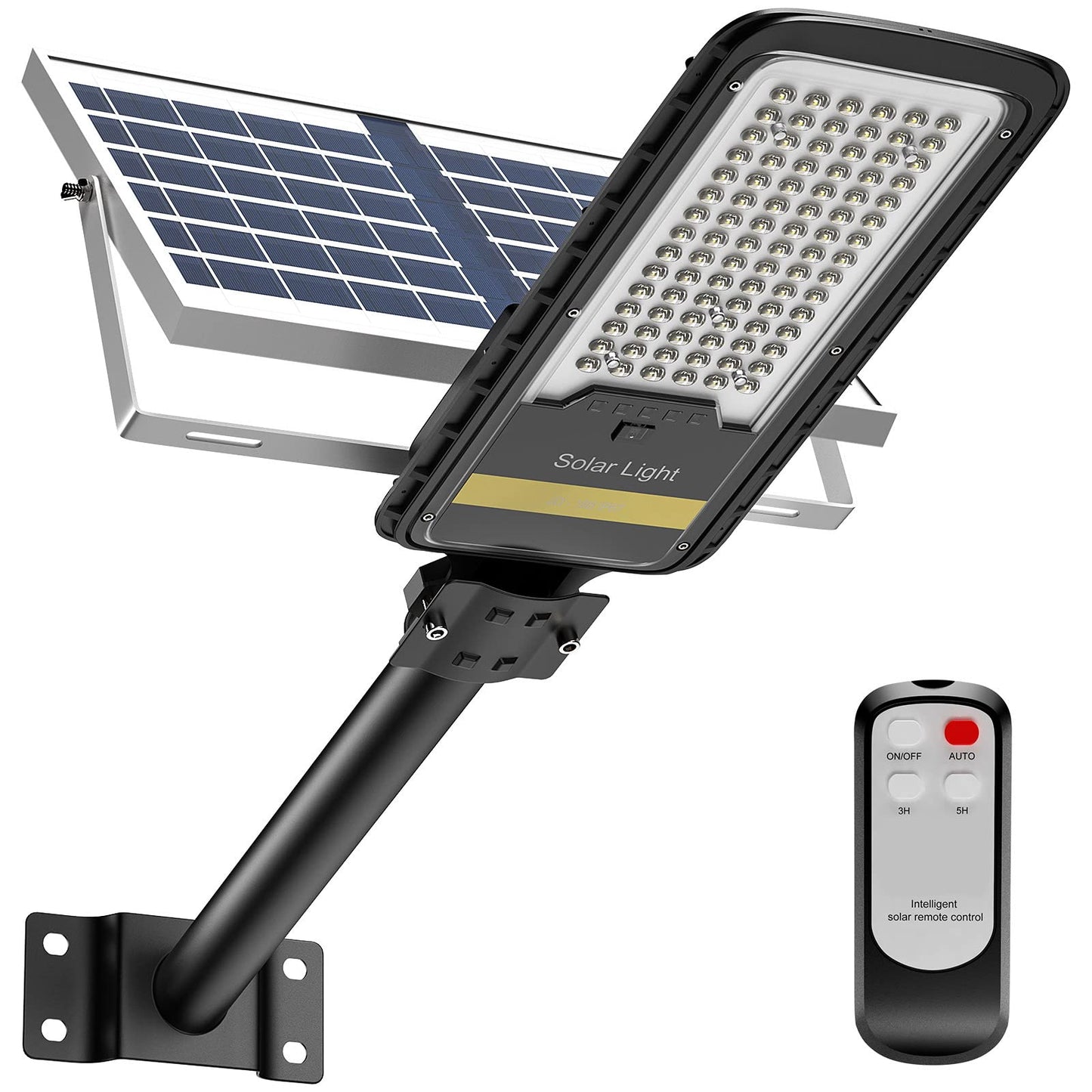 Engrepo Solar Street Lights Outdoor, 15000lm IP67 Waterproof Flood Light with Remote Control Mounting Bracket, Dusk to Dawn Security Led Flood Light for Yard, Garden, etc.