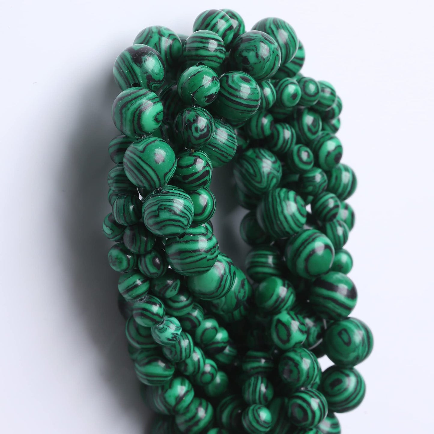 10MM Green Malachite Round Loose Beads Natural Gem Beads Crystal Energy Stone Beads for Jewelry Making DIY Bracelet Necklace