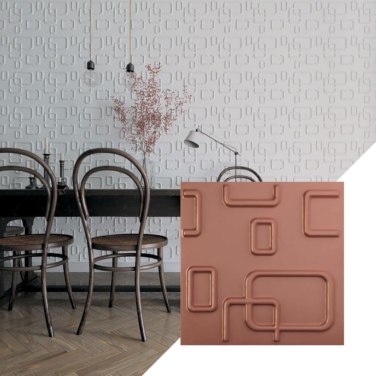 Ekena Millwork 11 7/8"W x 11 7/8"H Oslo EnduraWall Decorative 3D Wall Panel, Champagne Pink (Covers 0.98 Sq. Ft.