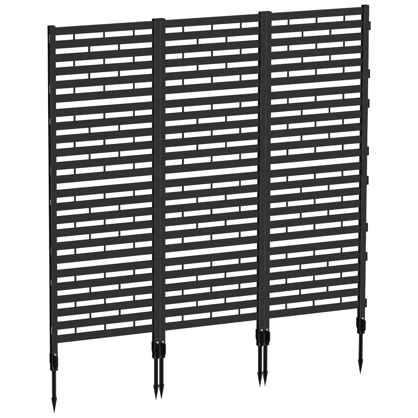 Garden Fence Animal Barrier 12 Pack No Dig Plastic Fence Panels Privacy Fence Screen Air Conditioner Fence Dog Fencing Outdoor for Yard Patio Garden Beds Black