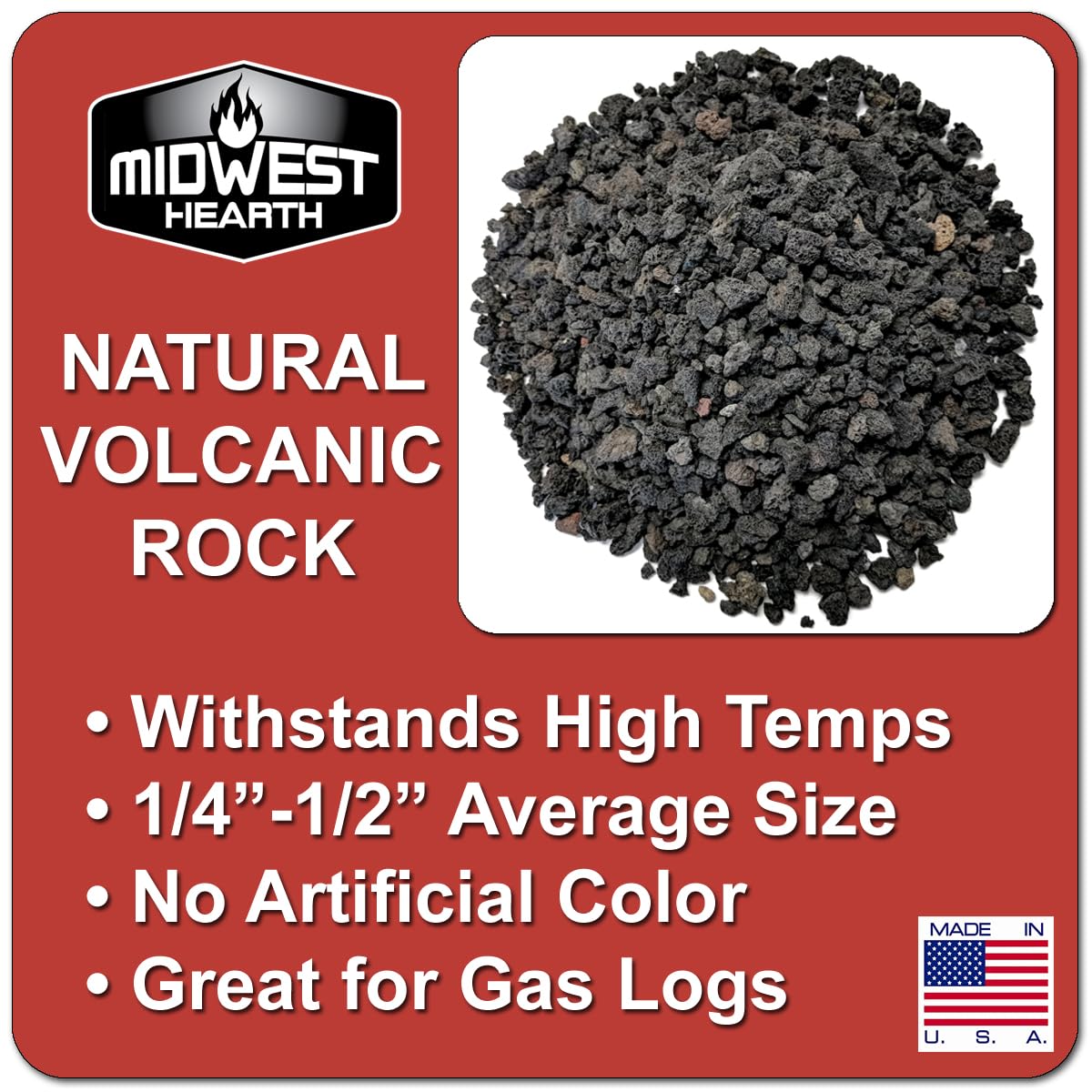 Midwest Hearth Natural Lava Rock Granules for Gas Log Sets and Fireplaces (10-lb Bag)