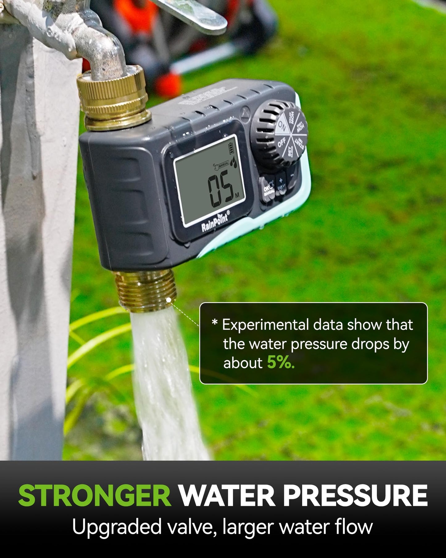 RAINPOINT Sprinkler Timer, 100% Metal Pipe Water Timer for Garden Hose, Programmable Hose Controller for Watering, Sprinkler Controller with Manual Watering/Rain Delay for Outdoor Lawn & Garden (1PCS)