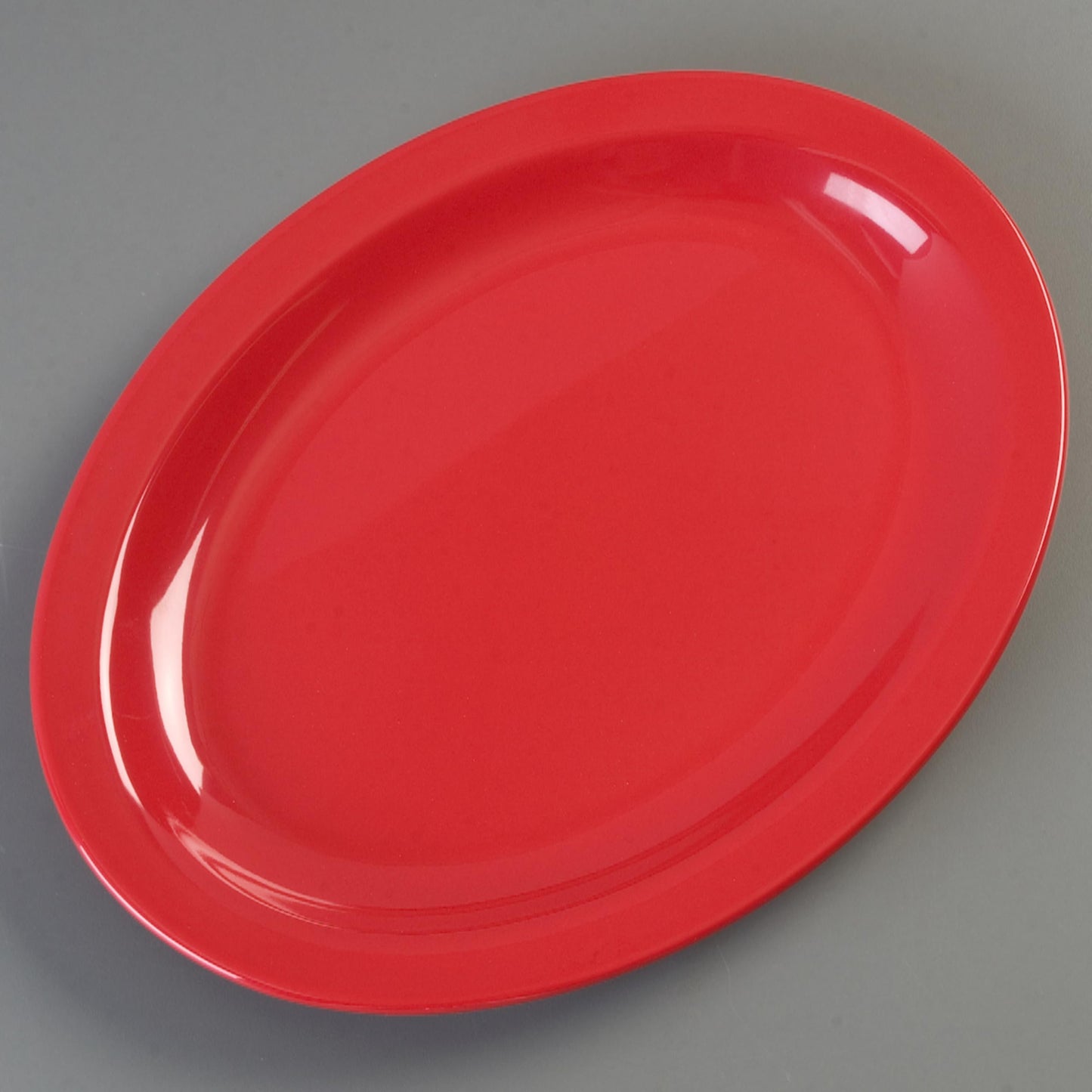 Carlisle FoodService Products Kingline Plastic Oval Platter Oval Tray for Home and Restaurant, Melamine, 12 x 9 Inches, Red