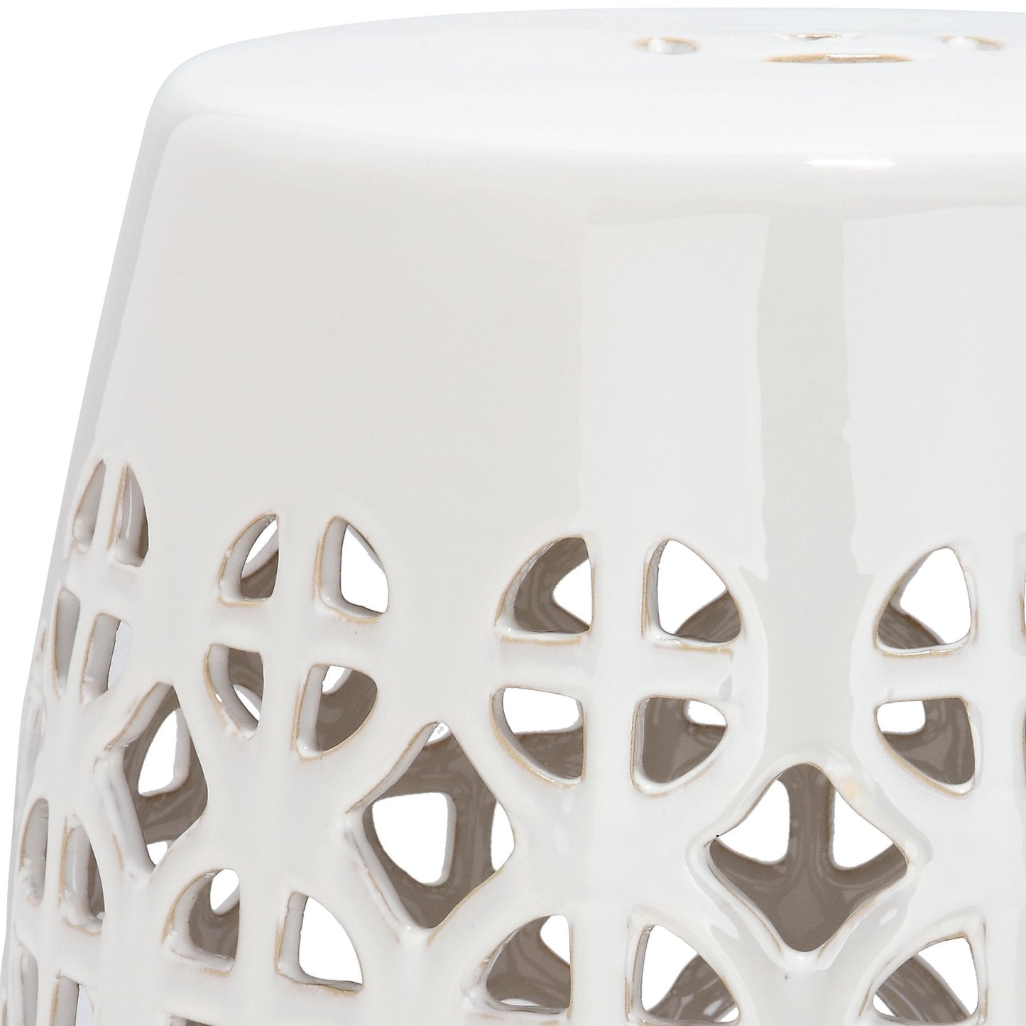 Safavieh Castle Gardens Collection Circle Lattice White Ceramic Garden Stool
