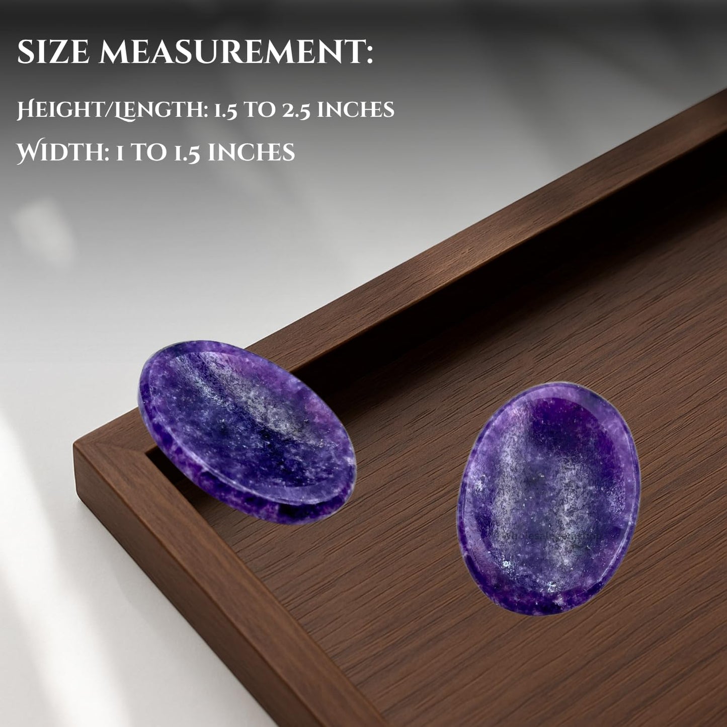 GEMSCITE Lepidolite Thumb Worry Stones Metaphysical Gemstone Crystal Healing Reiki Men Women Gift FENG Shui Positive Energy Love Wellness Palm Stones Wicca Powerful
