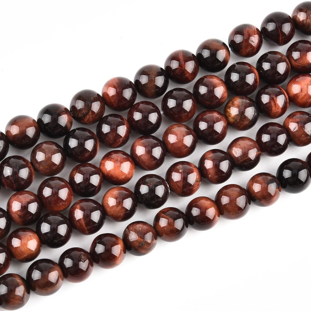 Genuine Red Tiger Eye Beads for Jewelry Making Gemstone Semi Precious Stone Round 8mm Strand 15"(46-48pcs)