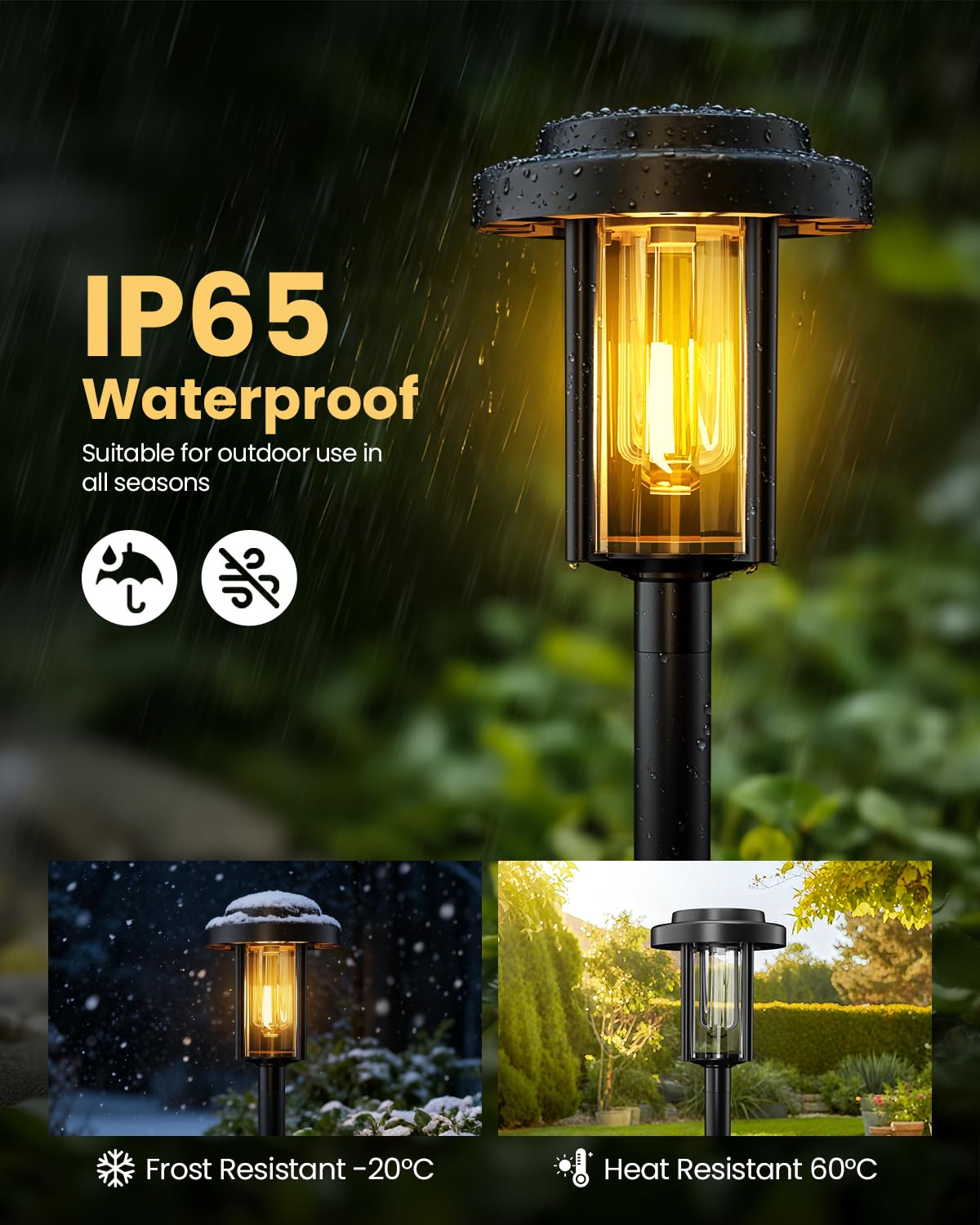 HMDecor Solar Pathway Lights, 8 Pack Solar Light Outdoor IP65 Waterproof, Garden Lights Solar Powered, Outside Decor Landscape Lighting for Yard, Path, Driveway, Walkway (Warm White)