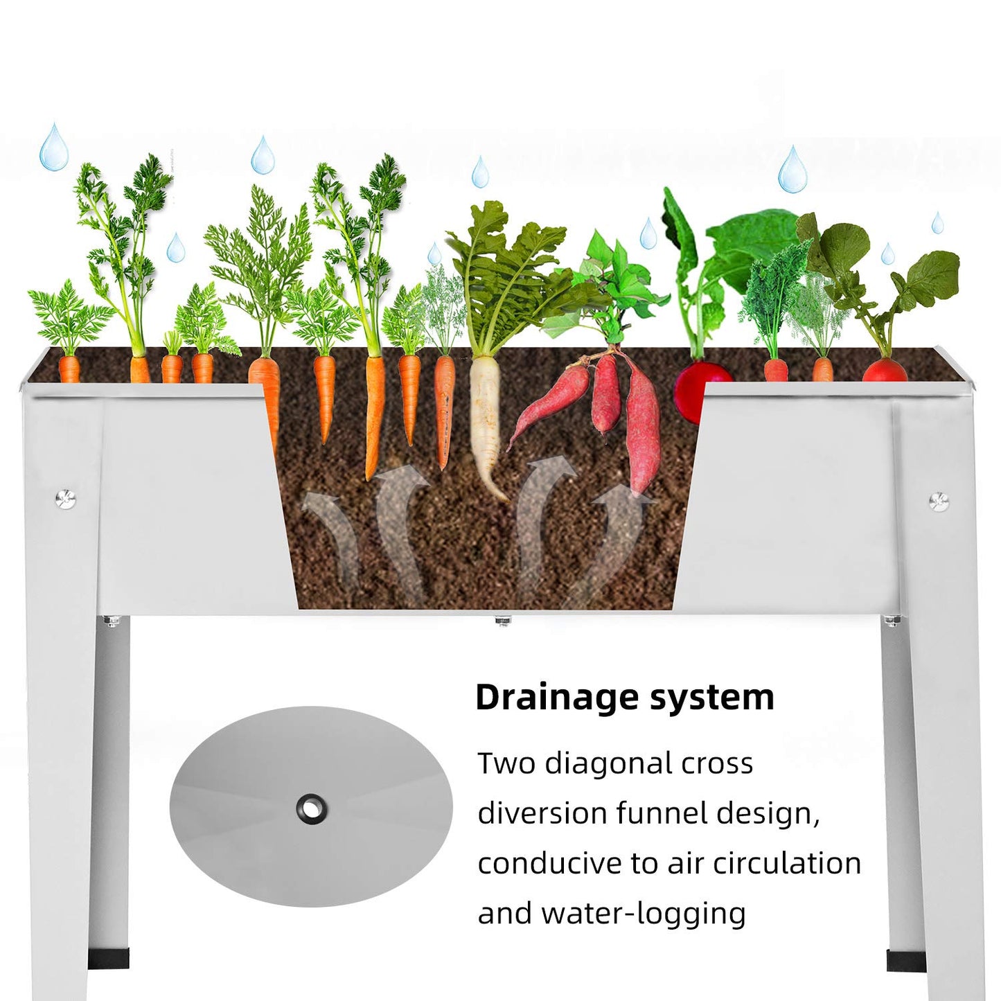 DIGTER Metal Raised Garden Bed,Raised Planter Box with Legs,Herbs and Vegetables Planter Suitable for Outdoor Patio Deck and Porch (Mini Gray)