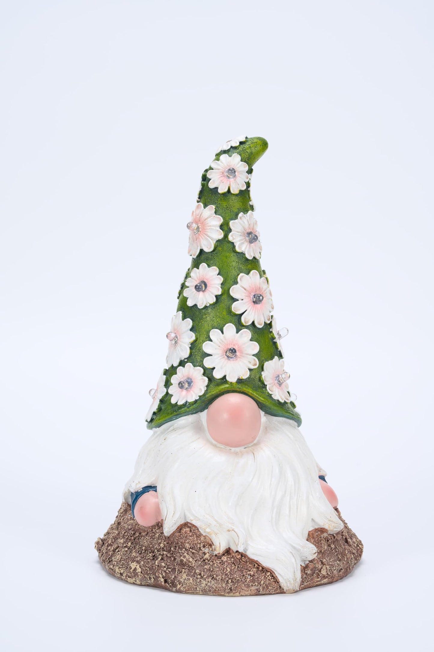 hobbyhaha Garden Gnome Solar Light Outdoor Statue, Decorative Lawn Ornament for Patio, Balcony, Yard, Housewarming Gift