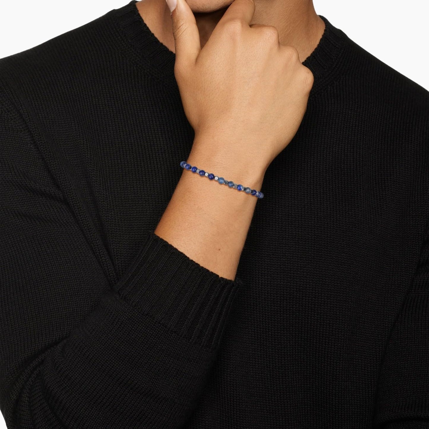 GAVU Men’s Lapis Lazuli Bracelet, Italian Crystal Bracelet for Men 4mm