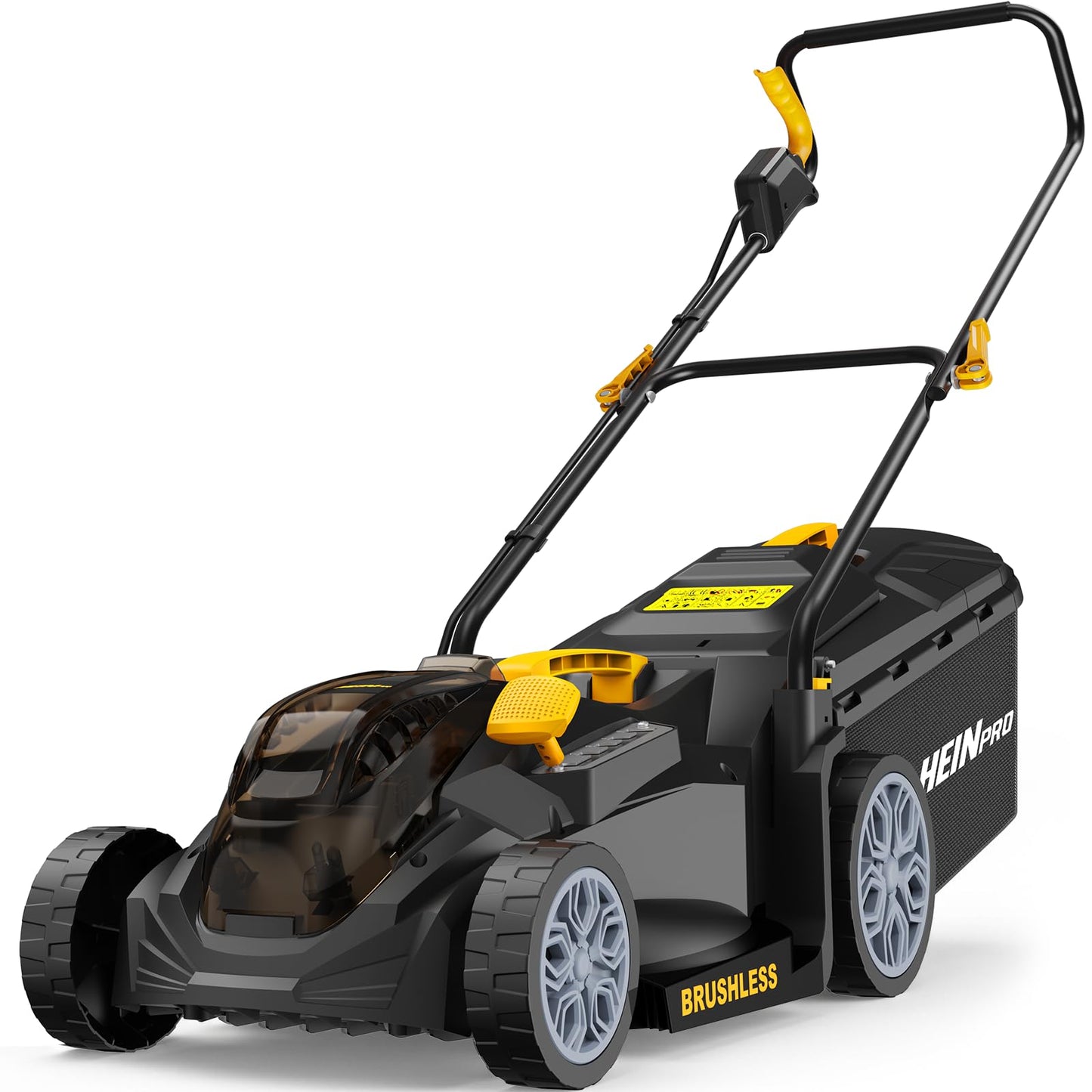 HEINPRO 14" Cordless Lawn Mower Compatible with Dewalt 20V MAX Battery, 2-in-1 Brushless Electric Lawn Mower for Small Yards, Push Mowers with 5-Position Height Adjustment, Black (Tool Only)