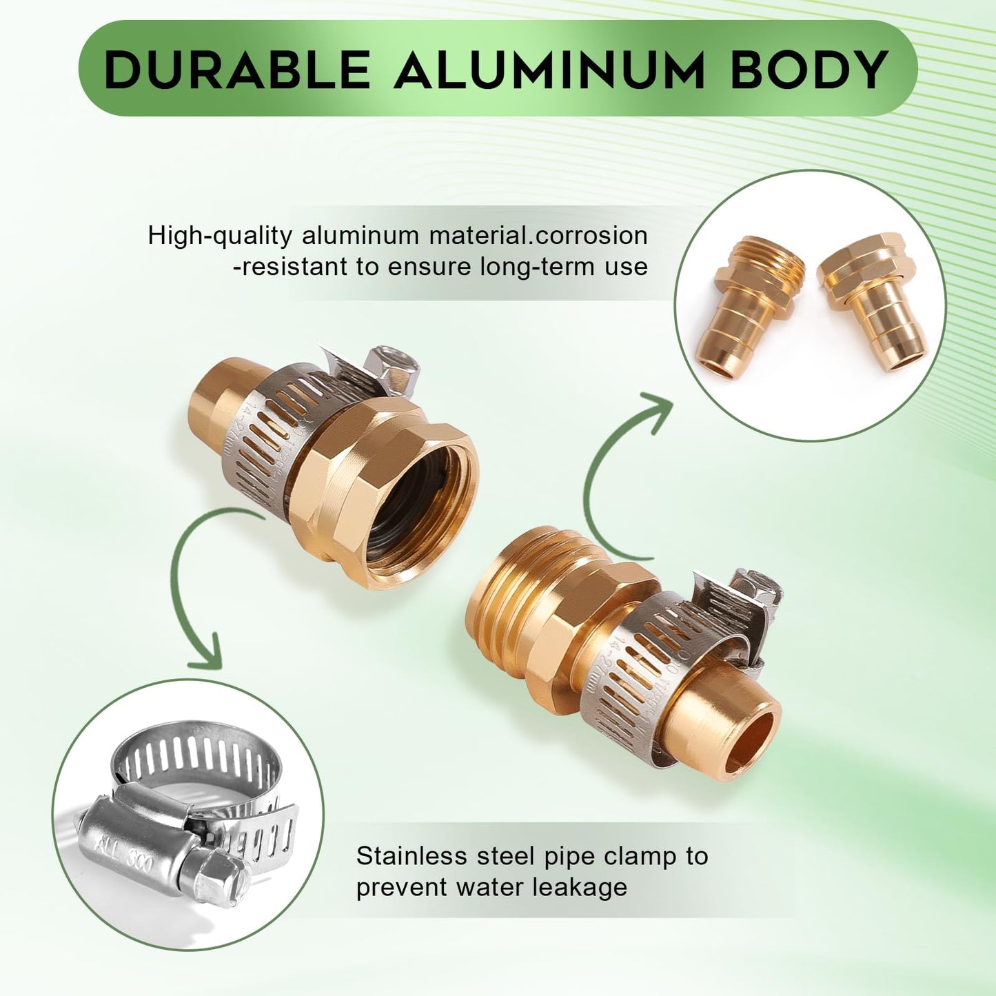 Dalmbox Garden Hose Quick Connector, 3/4" Male and Female Quick Release Garden Hose Connect Fittings With 6 Rubber Washers,6 sets