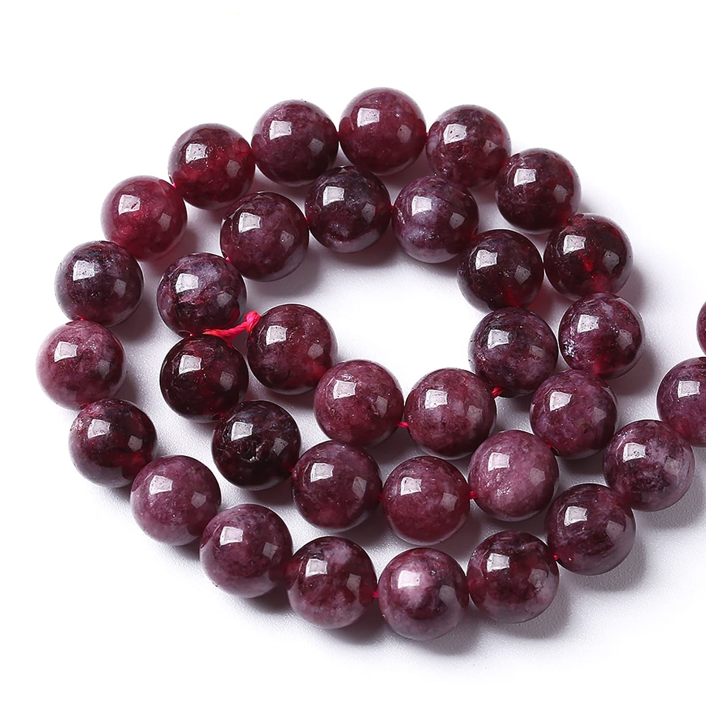 36pcs 10mm Natural Garnet Jade Gemstone Round Loose Spacer Beads for Jewelry Making Healing Energy Stone Beads DIY Bracelets Necklaces 15" (10mm, Garnet Jade)