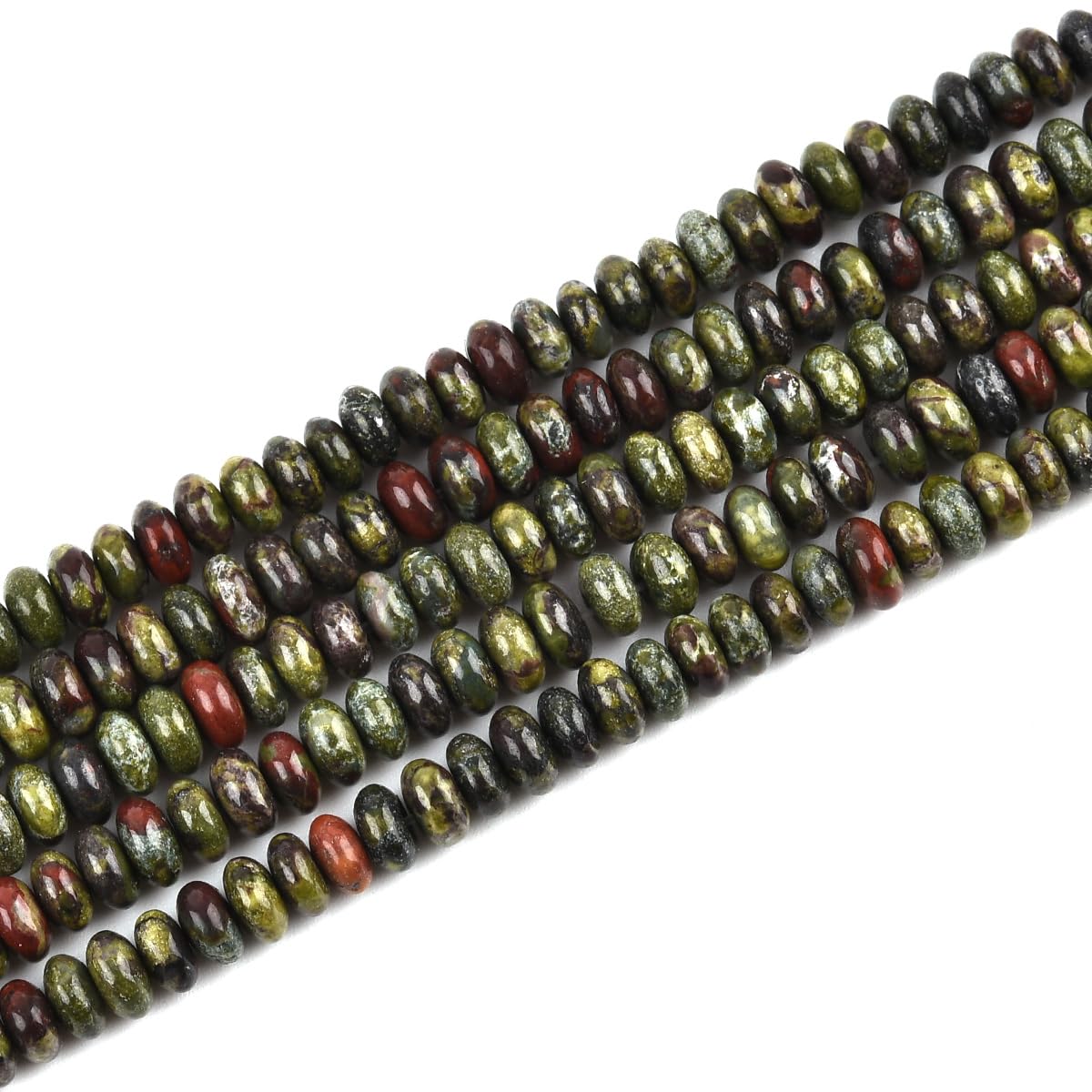 155pcs 4x2mm Natural Dragon Blood Jasper Disk Rondelle Spacer Stone Semi Precious Gemstone Loose Beads for Jewelry Making 15 Inch