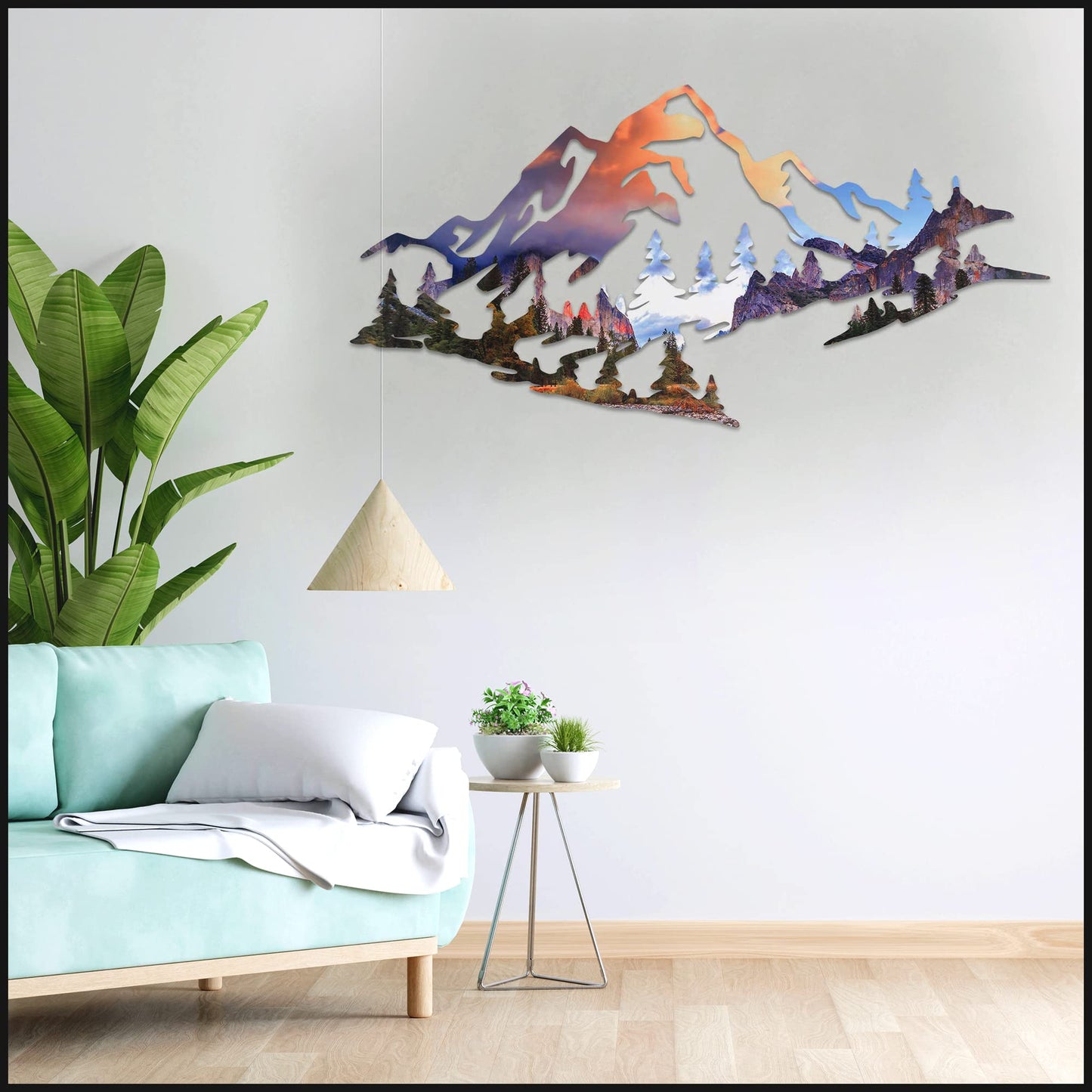 METALPLEX Yosemite Basin Mountain Range View Metal Wall Art – Aluminum Wall Decor with Matte Finish – Fade, Water and Scratch Resistant, Nature Landscape Artwork for Indoor Use – Large 47"x22"