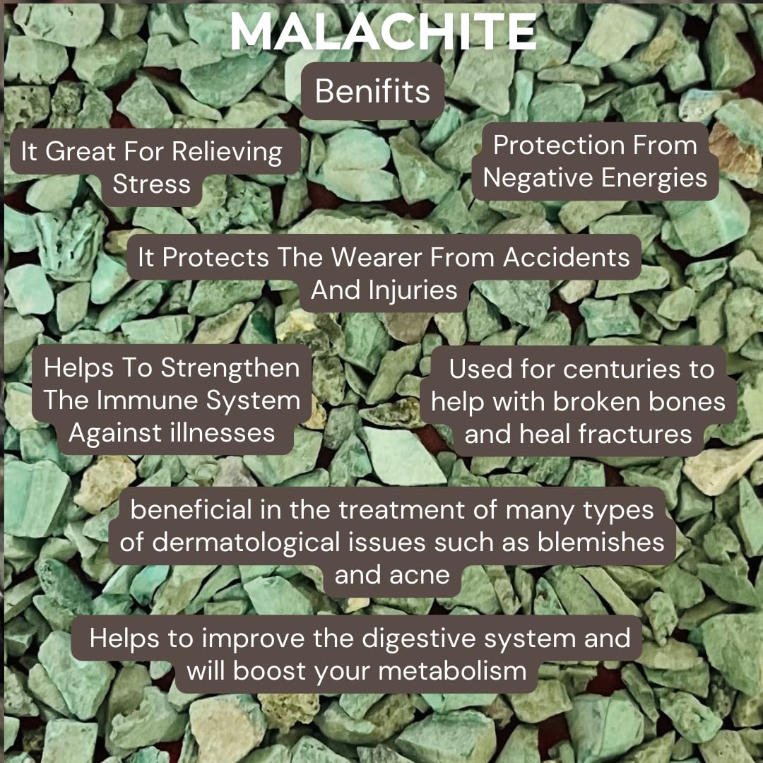 Indian Consigners Malachite Tumbled Stone Chips – 100g Natural Crushed Green Gemstones for Energy Healing, Crystal Grids, Jewelry & Home Decor