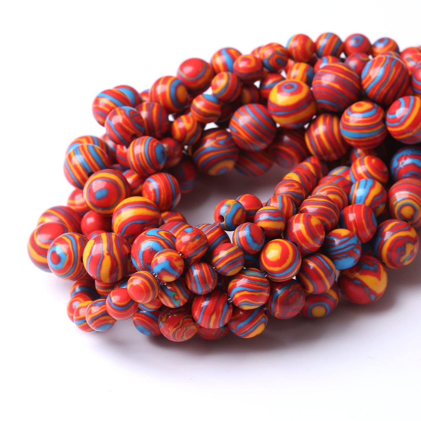 90PCS 4MM Red Malachite Stone Beads Natural Gemstone Round Stone Beads for Jewelry Making DIY Energy Bracelet 15"