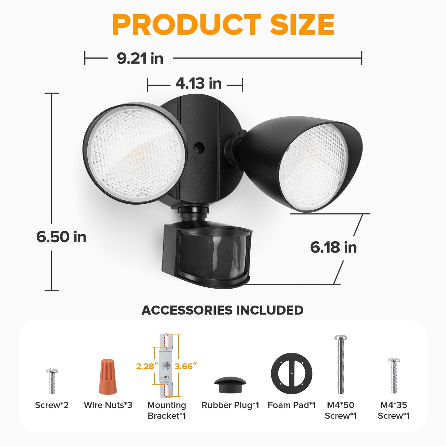 LUTEC 32W 3500 Lumen LED Security Lights Motion Sensor Light Outdoor, 5000K Daylight, IP65 Waterproof, Dusk to Dawn, Hardwired Motion Detector Flood Light for Garage, Yard, Porch-Black