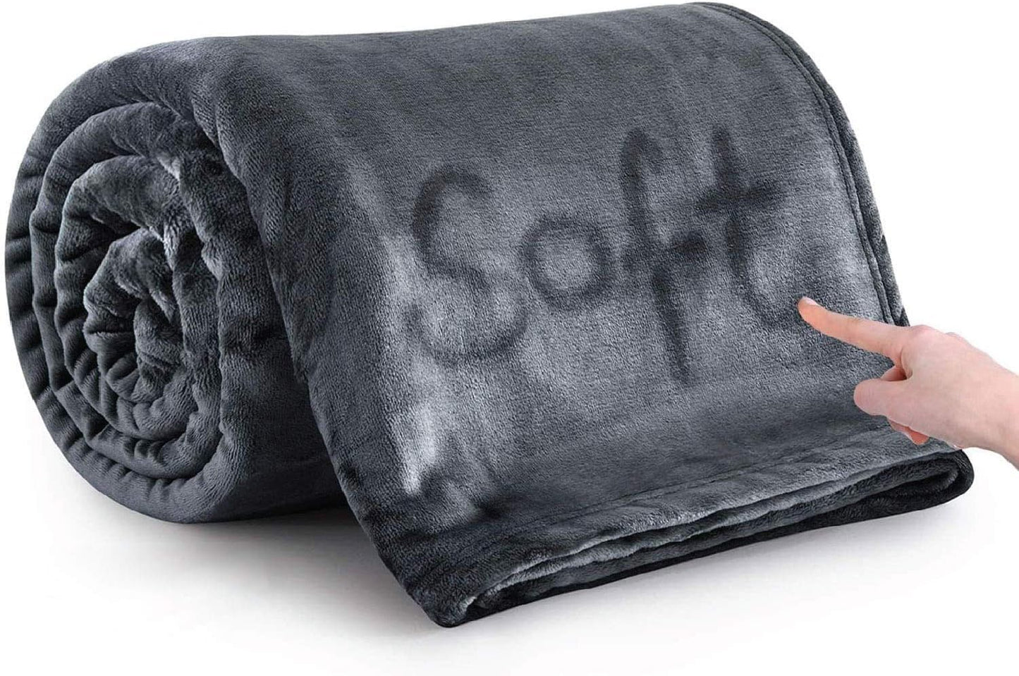IR Imperial Rooms Fleece Blanket - Super Soft Fluffy Dark Grey Throw Blanket for Sofa and Bed - Warm and Cozy Lightweight 400 GSM Microfiber Bed Throws Blankets, 50x60 Inches (Throw/Travel)