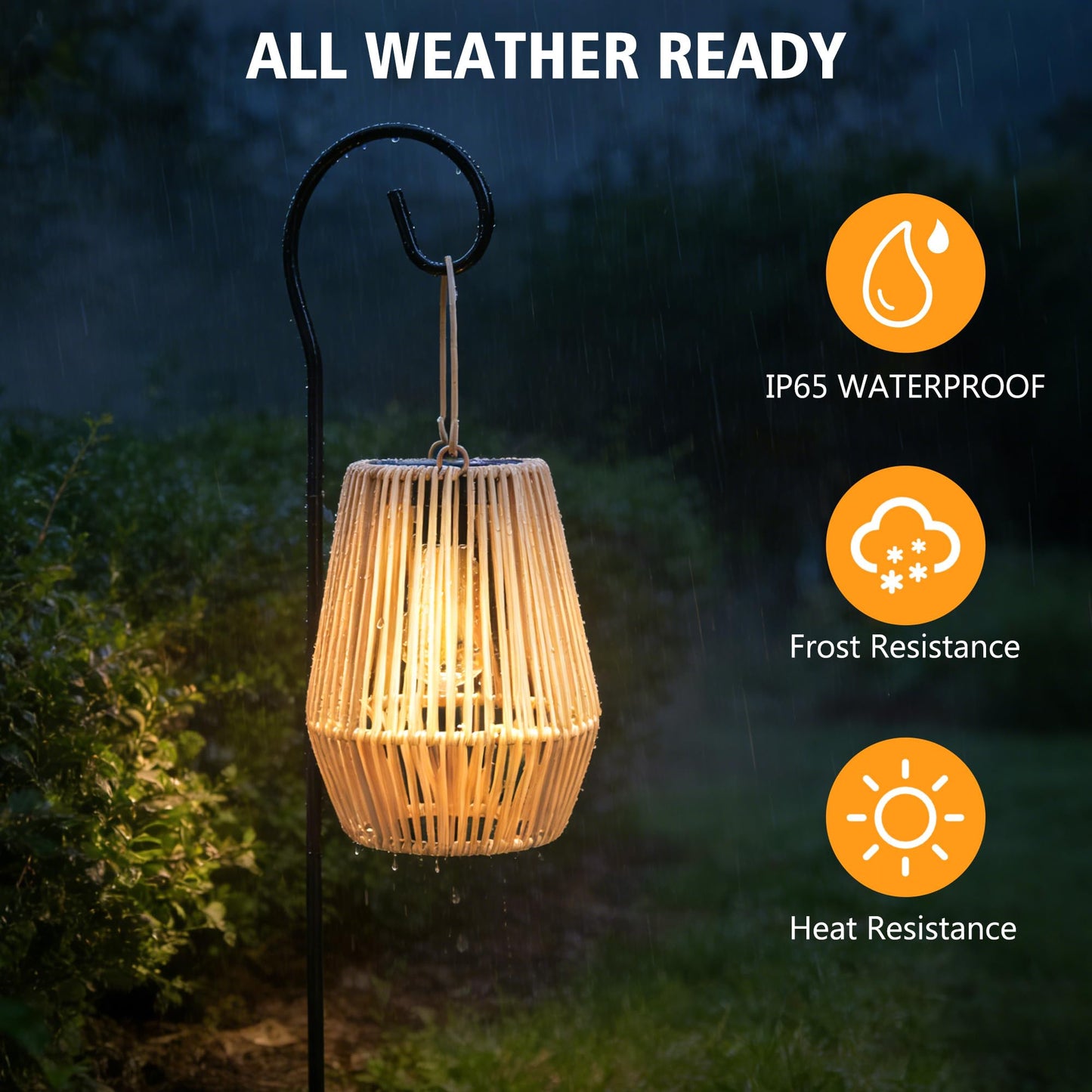 Solar Lanterns Outdoor Waterproof, Hanging Solar Lanterns Outdoor Gifts for Women Mom Grandma LED Garden Decor for Yard, Patio, Backyard, Porch, Trees, Lawn, Pathway (2 Pack)