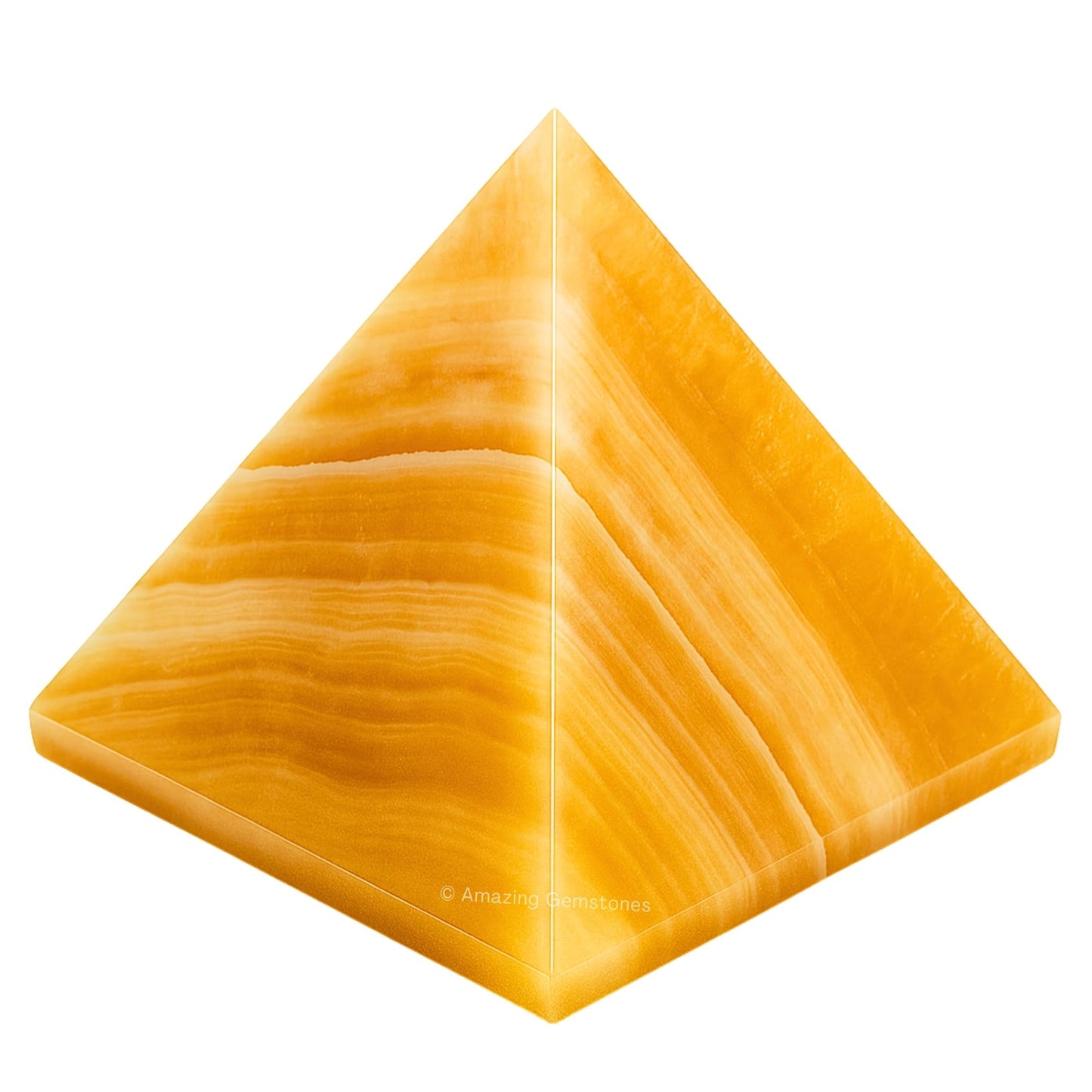 Amazing Gemstone Yellow Calcite Pyramid Crystal Healing Stones - 2" Great Pyramid Figurine of Natural Stone Pyramid for Meditation, Reiki, Chakra Balancing and Crystal Pyramids Grid