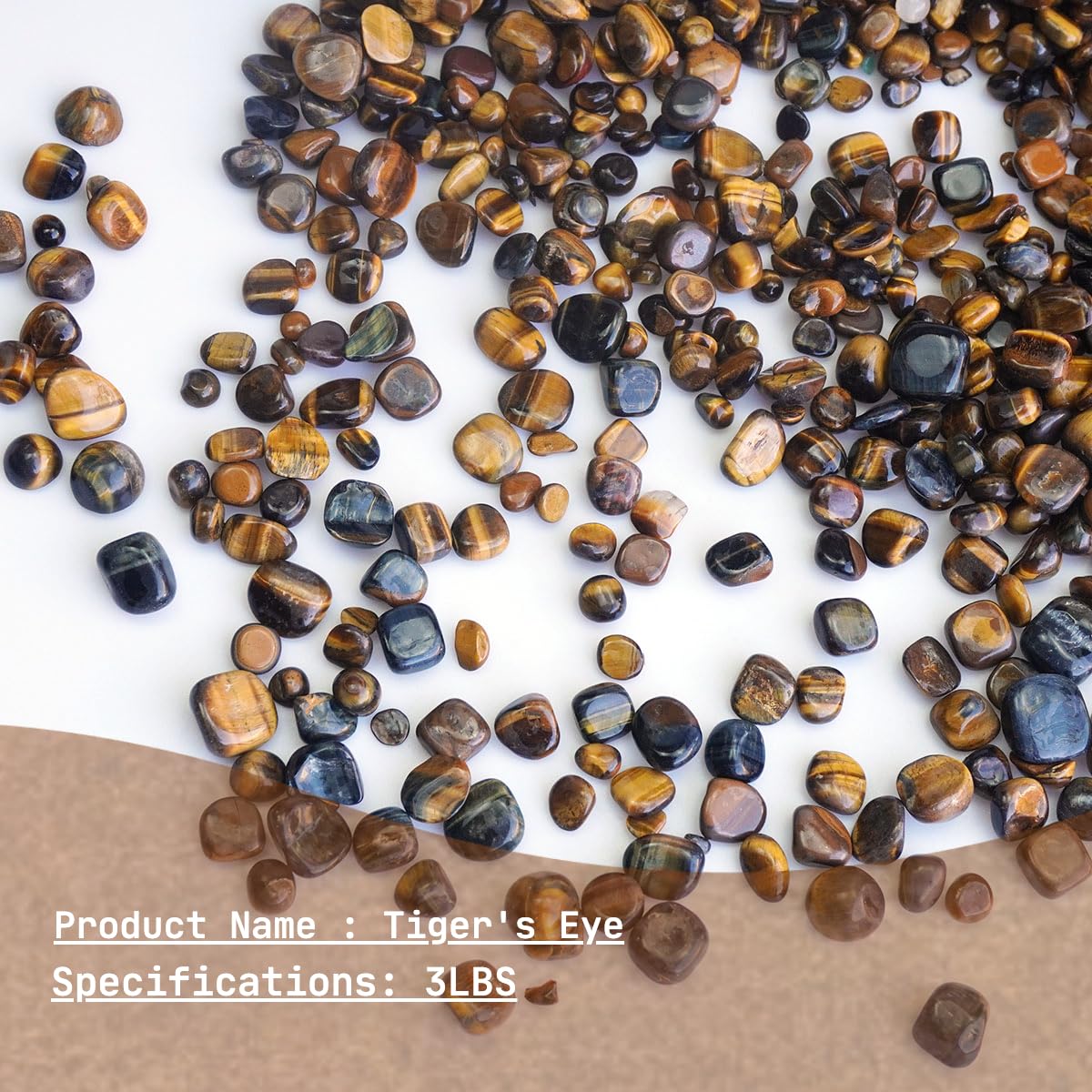 XMHOME 3 Pounds Bulk Tiger's Eye Tumbled Stones - Natural Polished Gemstones for Vase Filler, Jewelry Making, and Home Decoration