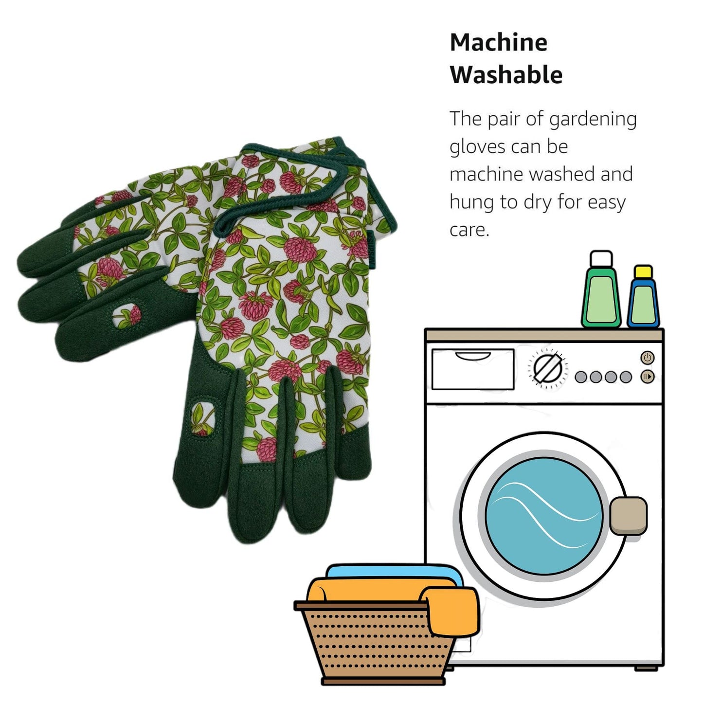 MSUPSAV Gardening Glove,Garden Gloves,Synthetic Leather Yard Work with Touch Screen,Best Gifts for Women,Green, Medium
