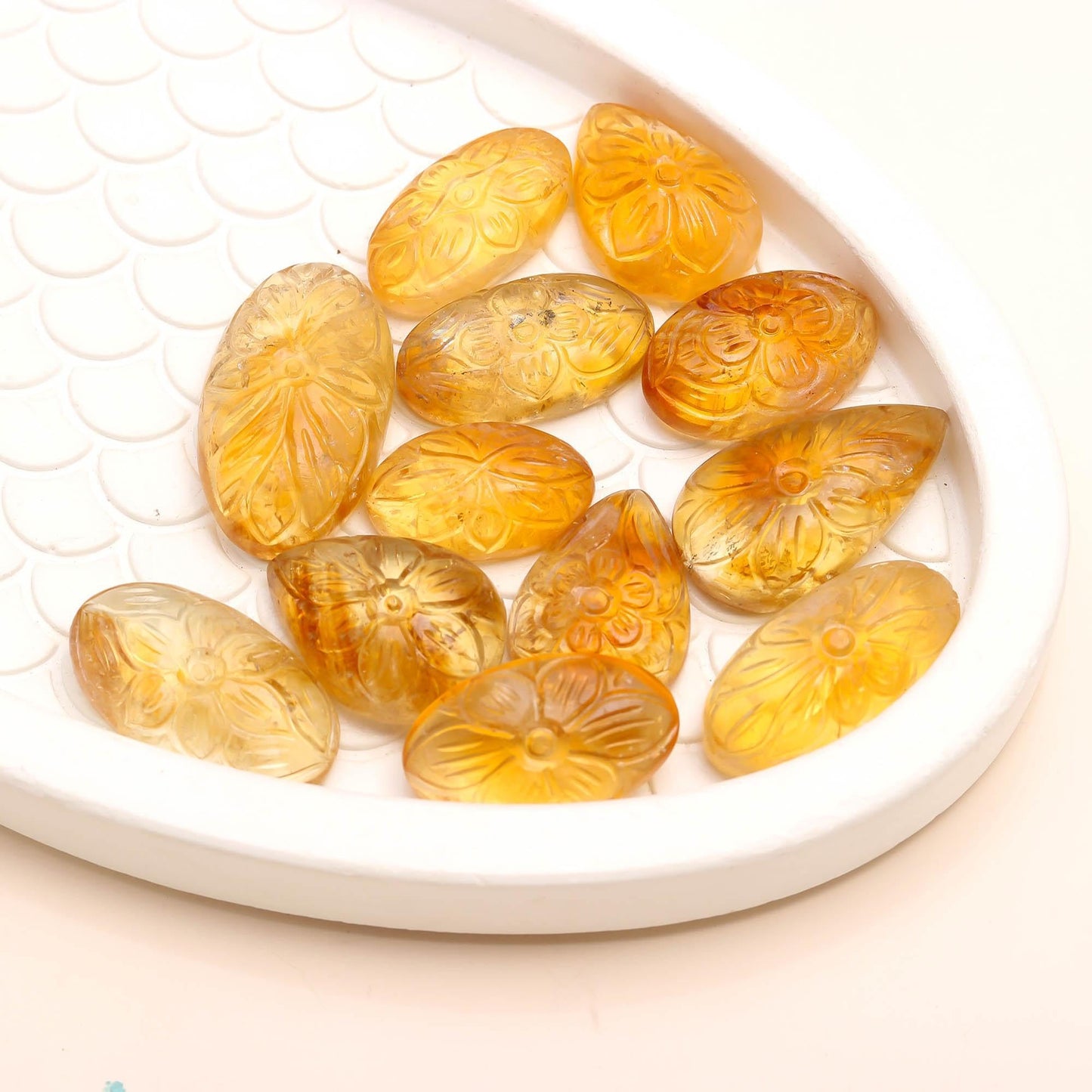 TGH Natural Citrine Gemstones Carving Wholesale Cabochons Lot, Jewelry Making Loose Gemstone, Polished Gems, DIY, Wire Wrapping, Reiki, Wikka, Healing Crystals, Bulk Gemstone Deal, Pack Of 3