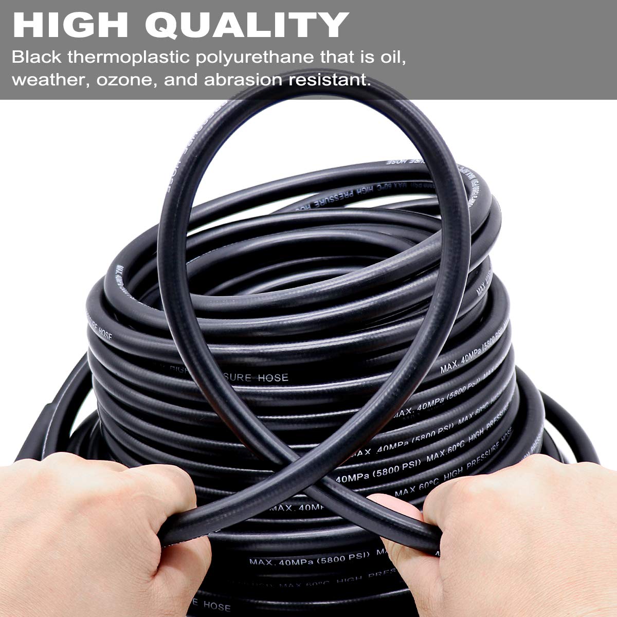Sewer Jetter Kit 100FT for Pressure Washer, 5800PSI Drain Cleaner Hose 1/4 Inch NPT Corner Rotating and Button Nose Sewer Jetting Nozzle Spanner Waterproof Tape Pearl Corsage Pin