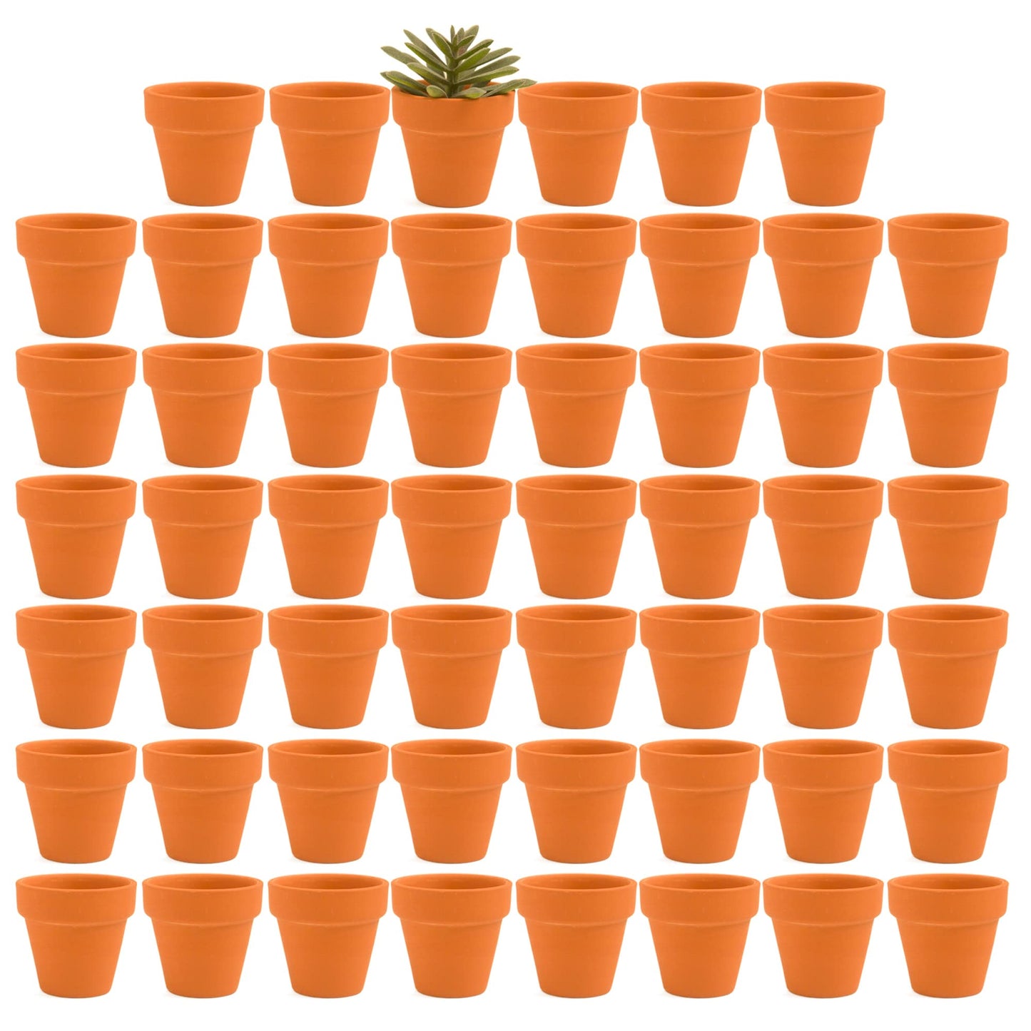 Fcacti 54 Pcs Small Mini Clay Pots 2.1'' Terracotta Pot Clay Ceramic Pottery Planter Cactus Flower Pots Succulent Nursery Pots- Great for Window Boxes, Cactus, Plants, Crafts, Wedding Favors