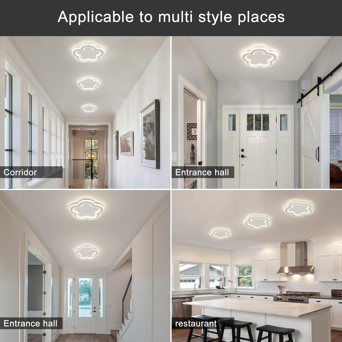 Linovix Modern LED Ceiling Light 9.8inch Small Ceiling Light Fixture 21w with Remote Control(3000k-6000k) Close to Ceiling Lights for Hallway Entryway Corridors Kitchen Laundry Room (White)