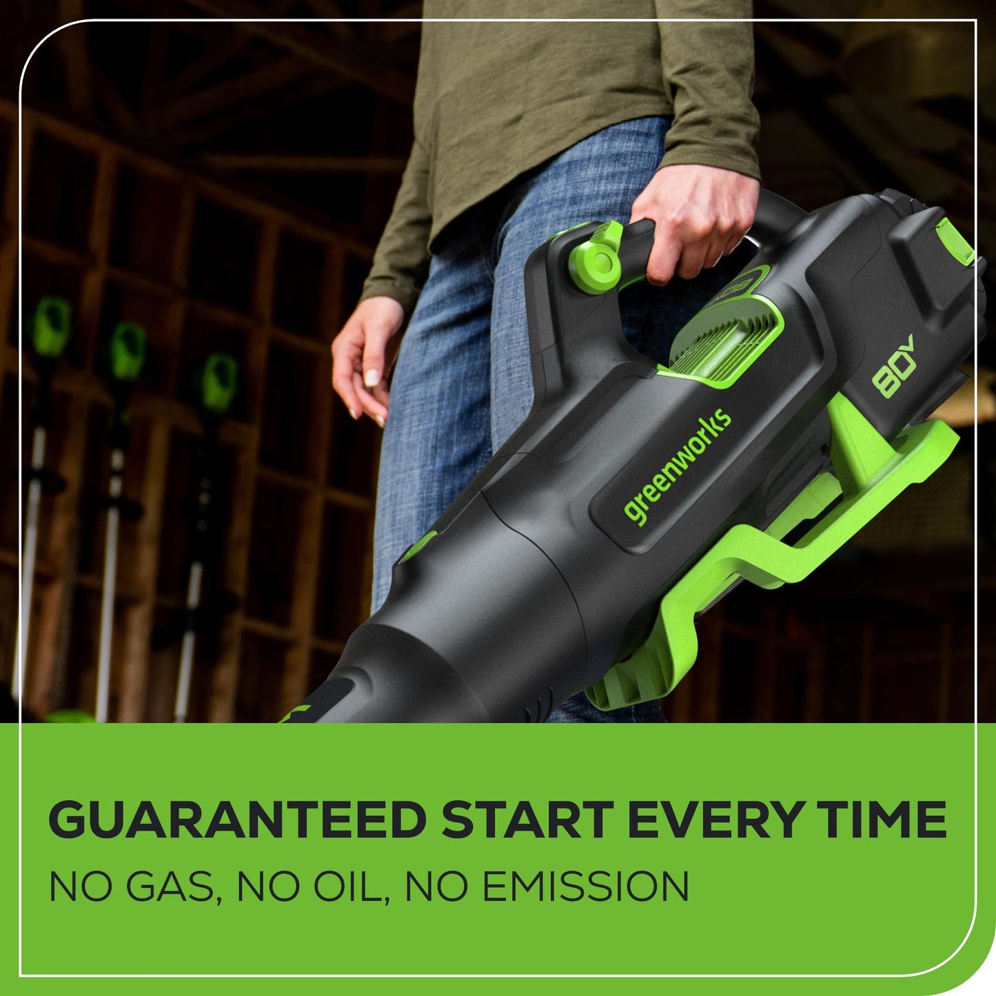 Greenworks 80V (770 CFM/190 MPH) Brushless Cordless Leaf Blower, Commercial-Grade Power for Autumn Leaf Composting, Spring Pollen Cleanup and Post-Snow Debris, Includes 4.0Ah Battery & Rapid Charger