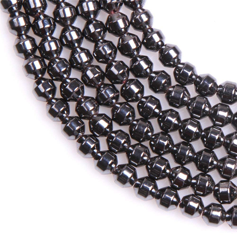 HAAMIIQII 45pcs 8mm Natural Black Hematite Loose Gemstone Beads Ball Shape Spacer Stone Beads for Jewelry Making DIY Bracelets Necklaces Crafting