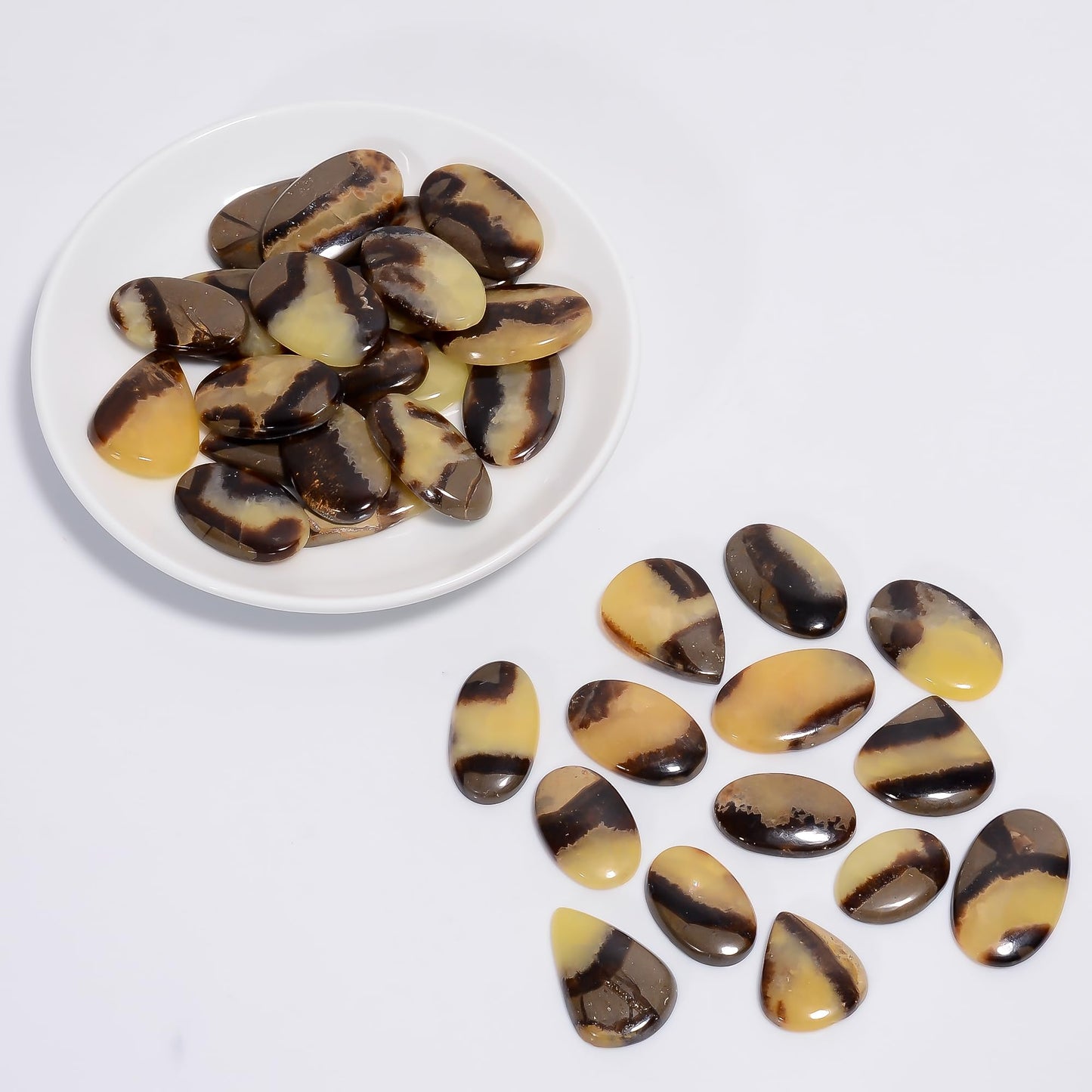 Natural Septarian Gemstone- Healing Crystals for DIY Jewelry Making -Loose Natural Cabochon -Perfect for Crafting Unique Jewelry Designs -Gift for Her, Mother and Wife (5 pcs, 25-35 mm)