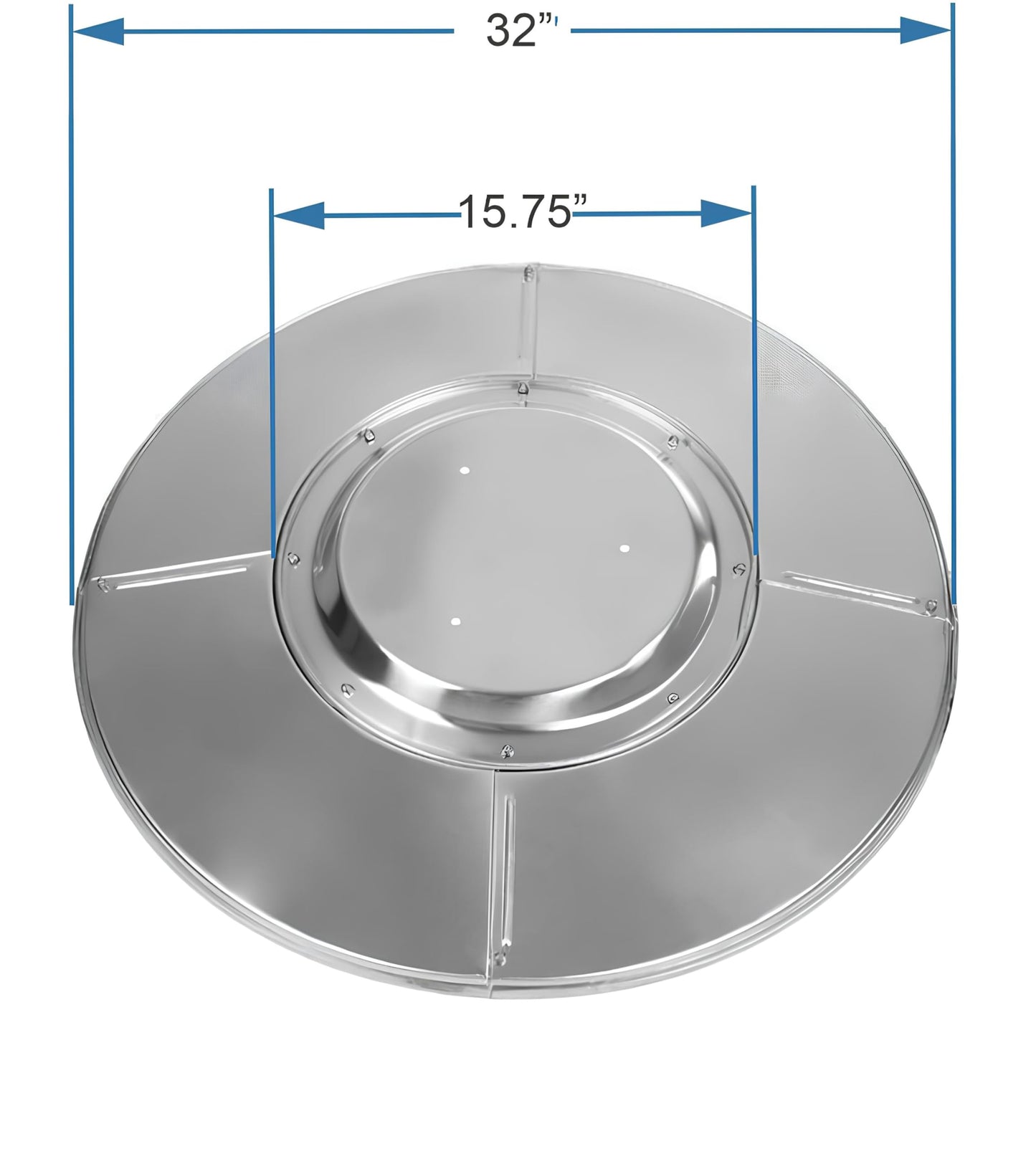 Fire Sense 61956 Patio Heater Premium Weatherproof Aluminum & Dust Proof Reflector Shield Extended Heat Range 32" Round Reflector