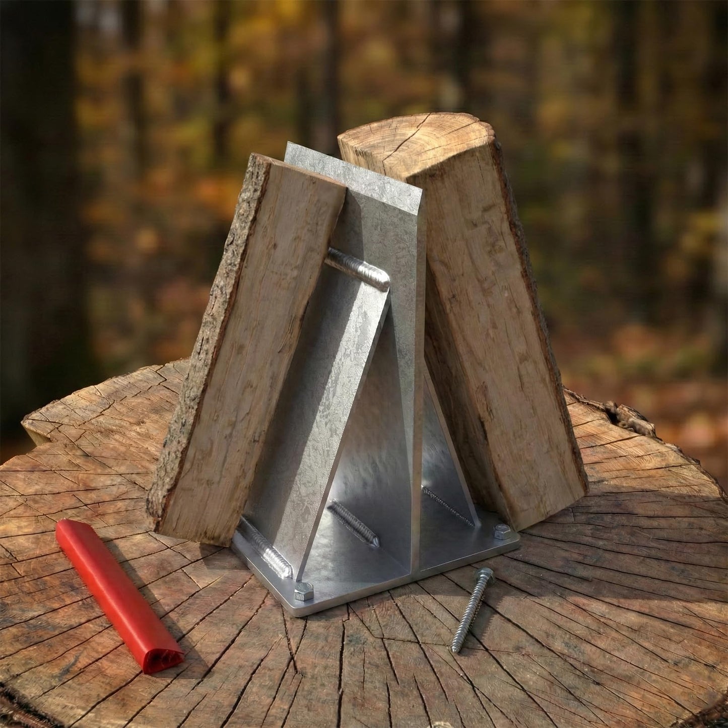 MEEPOCAN Firewood Splitter with Wider Fins, Ultra-Sharp Blade, 7.3LB Heavy Design Reduces Bounce, Safe Axe-Free Wood Splitting Wedge for Fire Pits & Outdoor Use, Silver, Size: XLarge