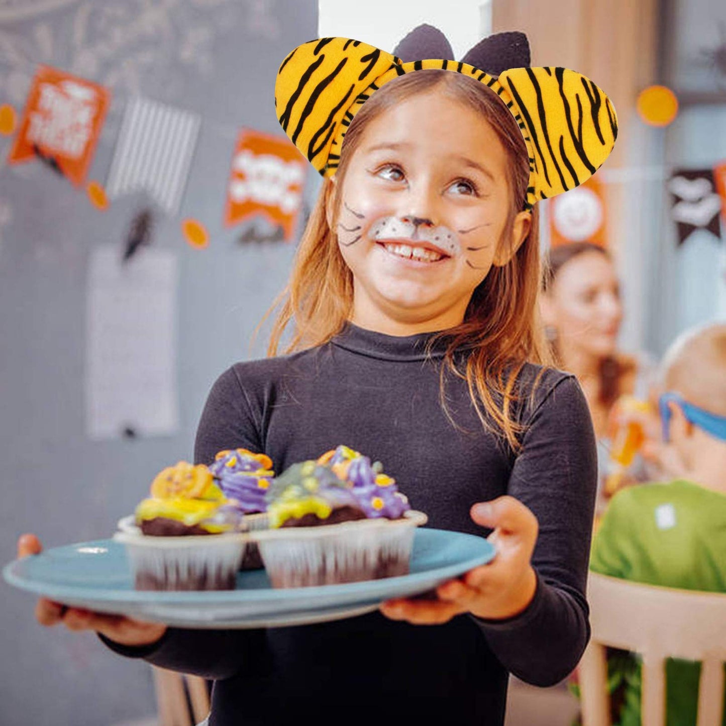 Flying Childhood 6 Pcs Animal Ears Headbands Jungle Animal Safari Headbands Wild One Birthday Decorations Safari Party Favors Photo Booth Props Party Supplies Jungle Theme Decorations