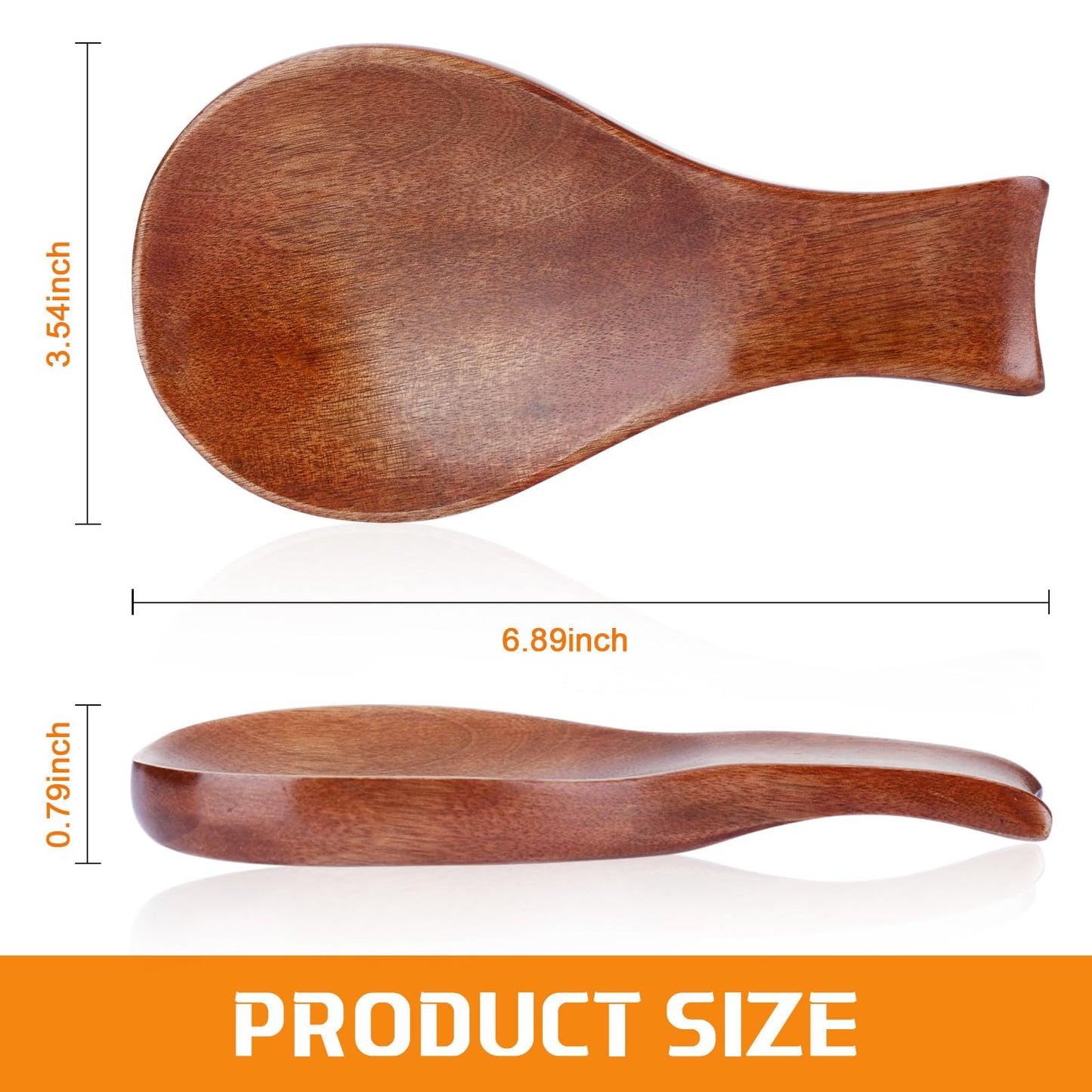 AceOrbit 12 Pack Wood Spoon Rest for Stove Top Bamboo Spoon Holder for Kitchen Counter Utensil Rest for Spatula, Ladles, Forks, Tongs, Modern and Rustic Dining Table Decor