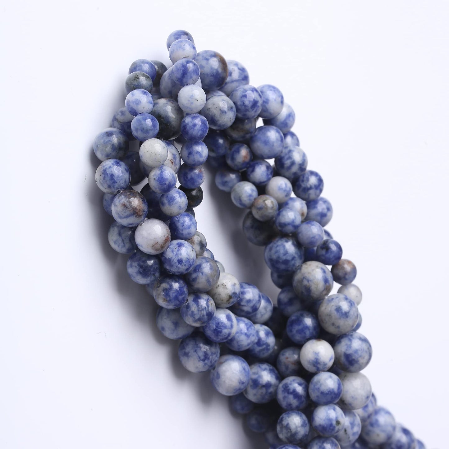 10MM Blue Sodalite Jaspers Stone Round Loose Beads Natural Gem Beads Crystal Energy Stone Beads for Jewelry Making DIY Bracelet Necklace