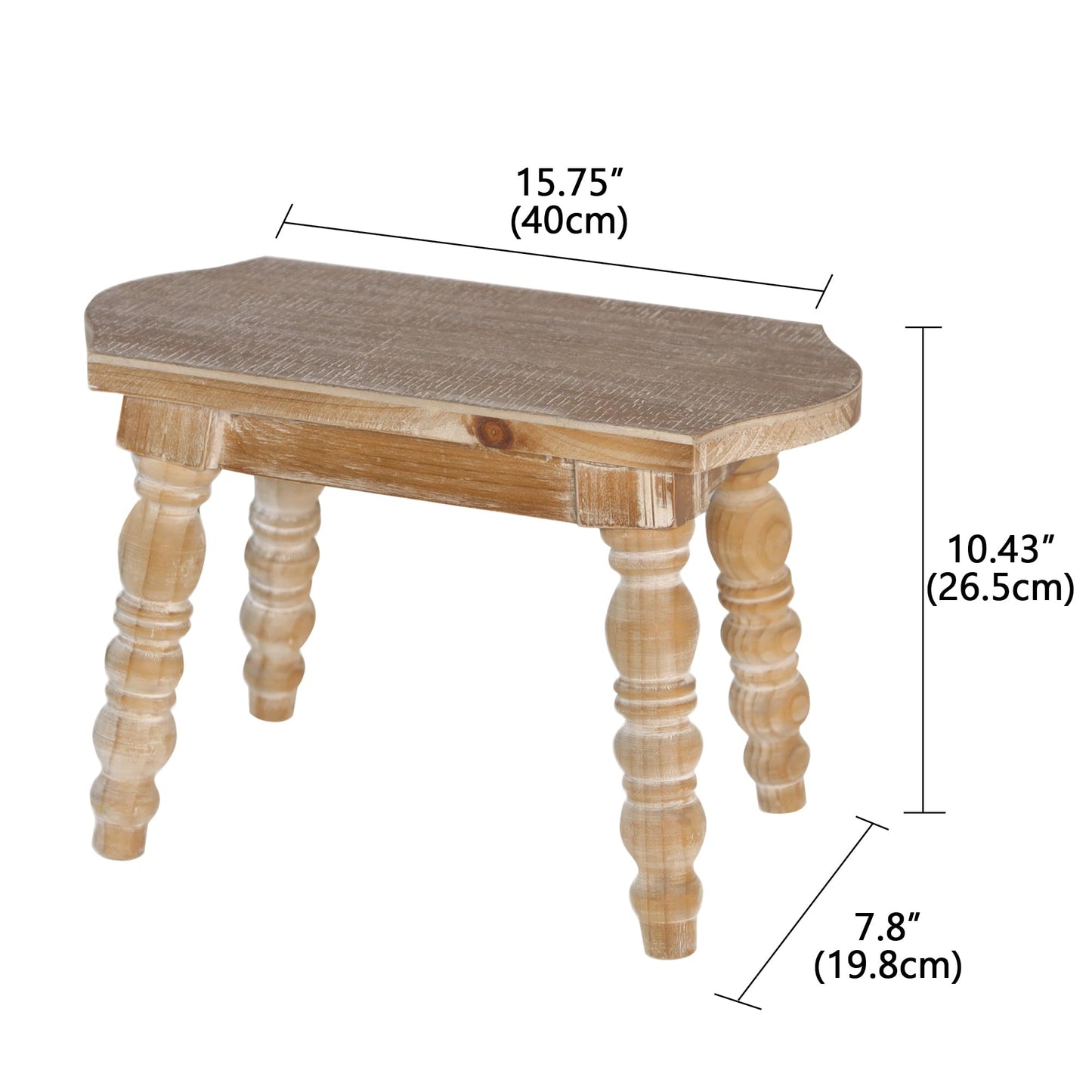 dwellington Wooden Bathroom Wood Foot Stool for Adults Kids, Bedside Step Planter Stool for Kitchen(Natural)