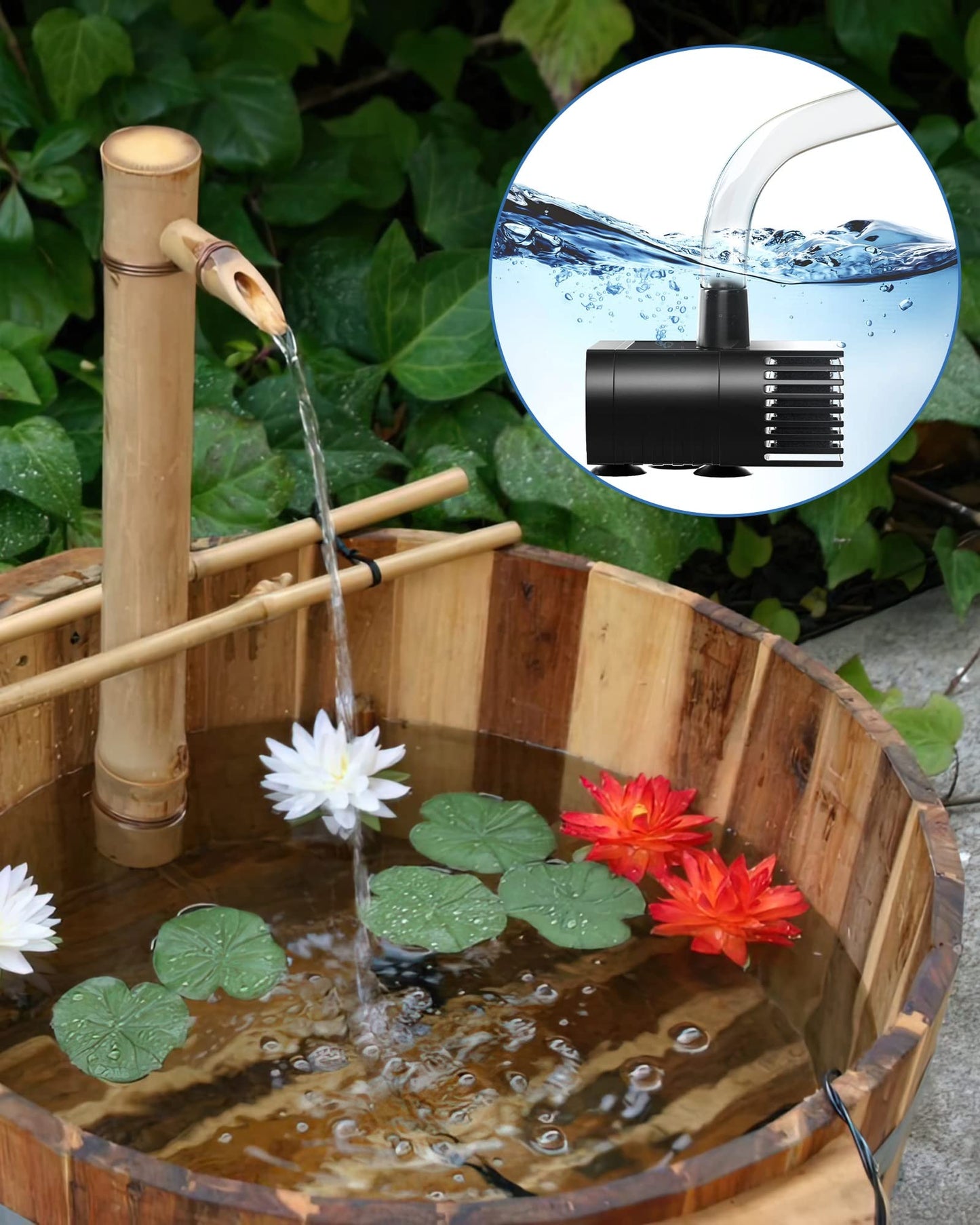 Biling Solar Water Fountain Pump, Solar Bird Bath, Outdoor with Tubing, Solar Powered Fountain Pump for Pond BirdBath, Garden, Pool, Fish Tank,Backyard